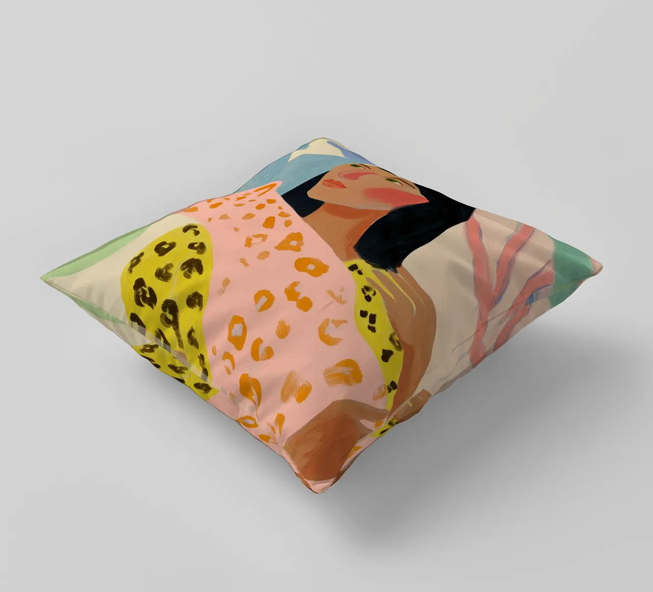Animal Print, Cheetah Print, Abstract Colourful Art decorative cushion by Boheme