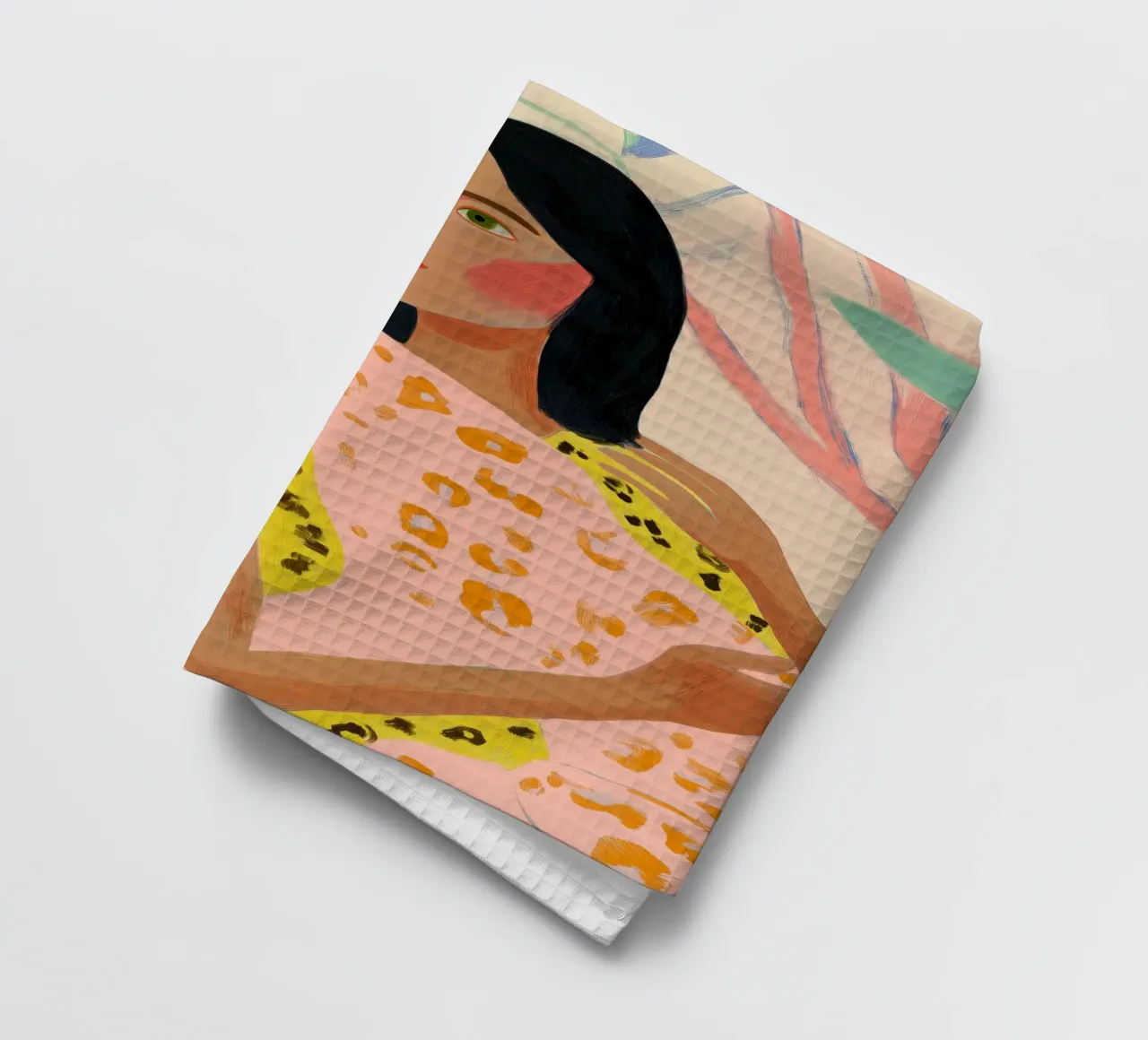Dierenprint, Cheetah print, abstracte kleurrijke kunst theedoek van Boheme