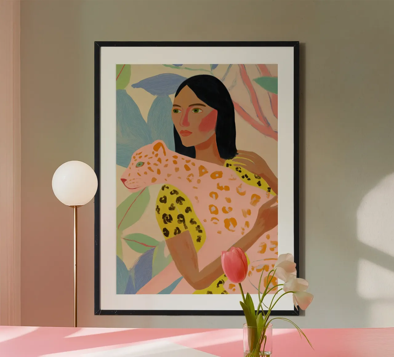 Dierenprint, Cheetah print, abstracte kleurrijke kunst hahnemühle van Boheme