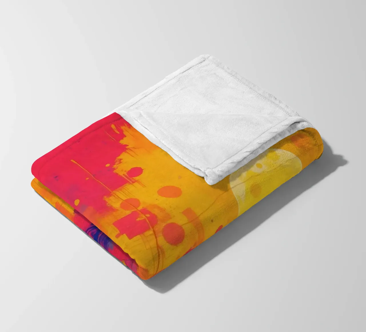 sunset with abstract colors illuminating a serene landscape fleece blanket by DesignDoodle