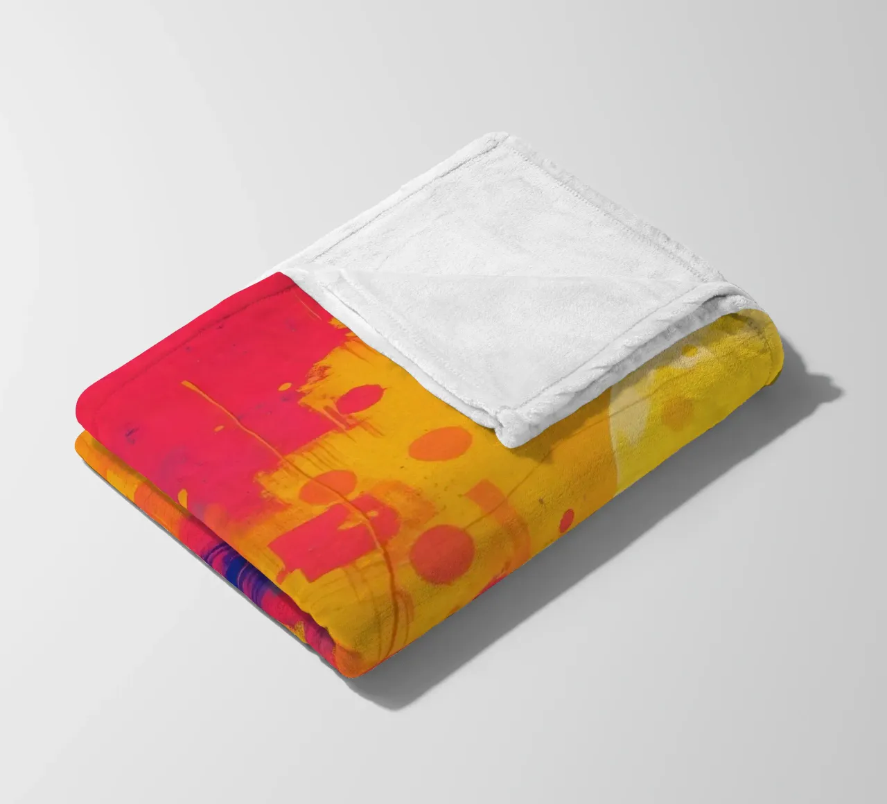 sunset with abstract colors illuminating a serene landscape fleece blanket by DesignDoodle