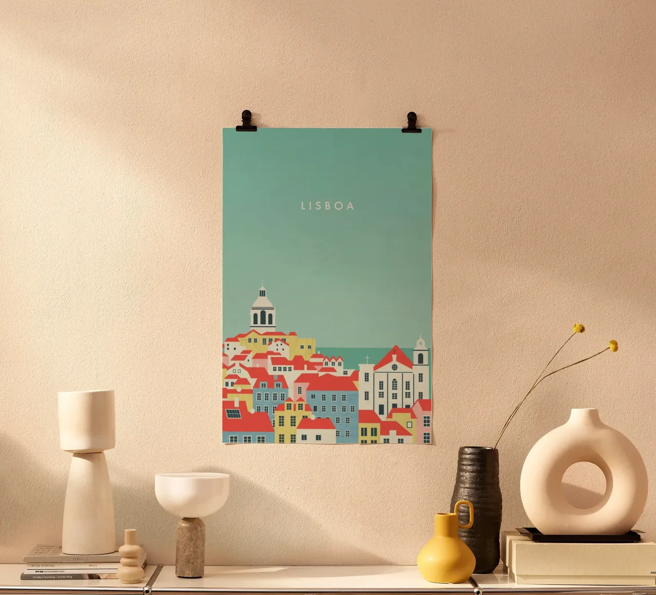 Lisboa poster con telaio in legno da Katinka Reinke