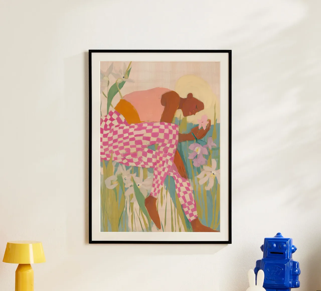 Abstracte Vrouw Folk Print, Wilde Bloemen Print, Bloemsierkunst poster van Boheme