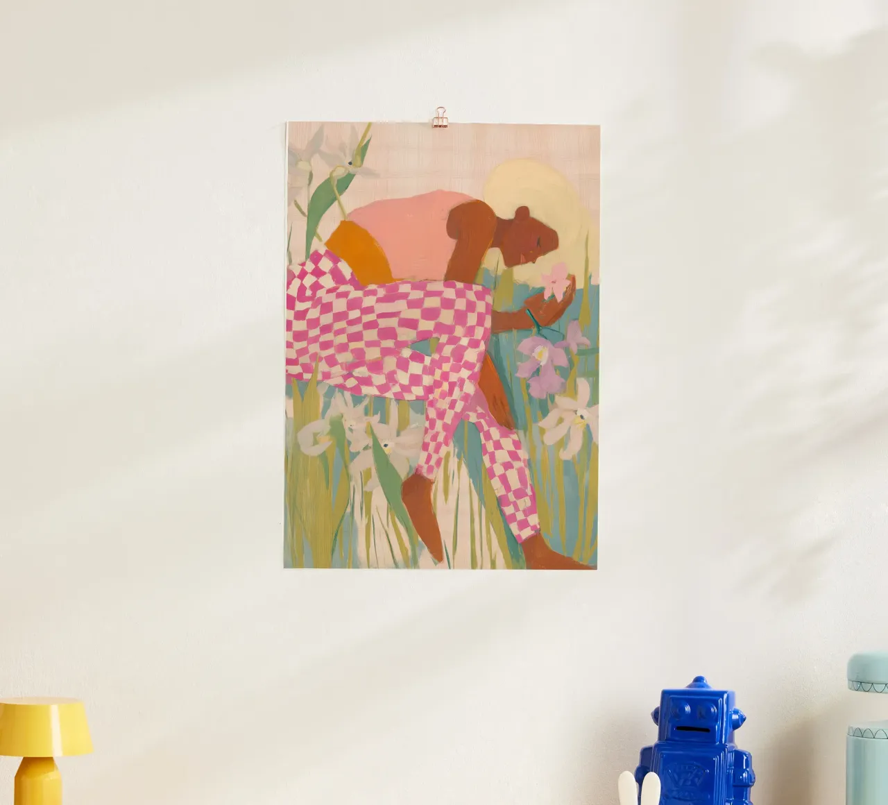 Abstracte Vrouw Folk Print, Wilde Bloemen Print, Bloemsierkunst poster van Boheme