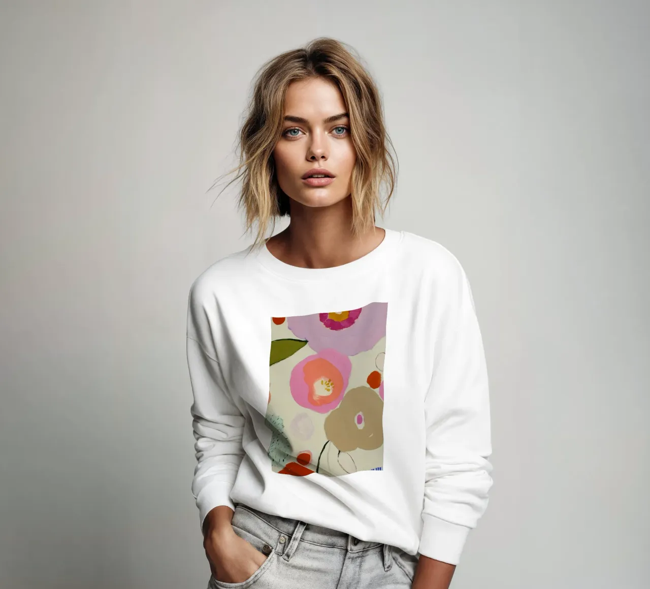Impression florale abstraite, impression florale rétro sweat de Boheme