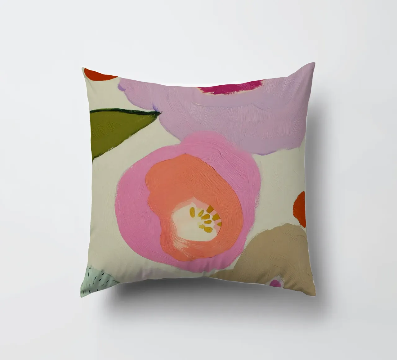 Abstract Floral Print, Retro Flower Print decorative cushion by Boheme