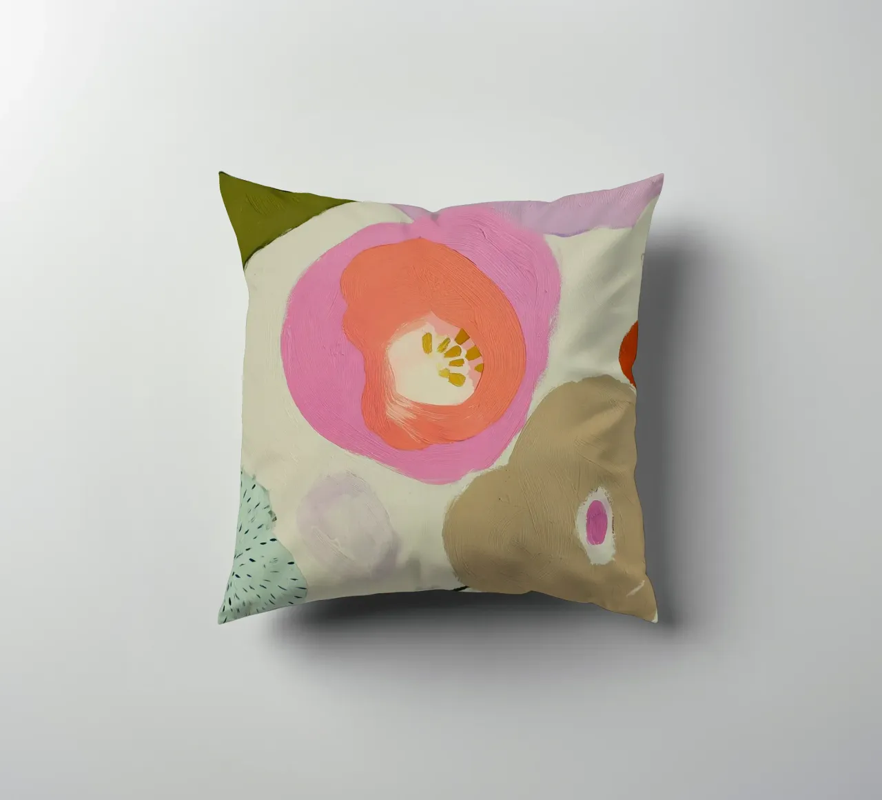 Abstract Floral Print, Retro Flower Print decorative cushion by Boheme