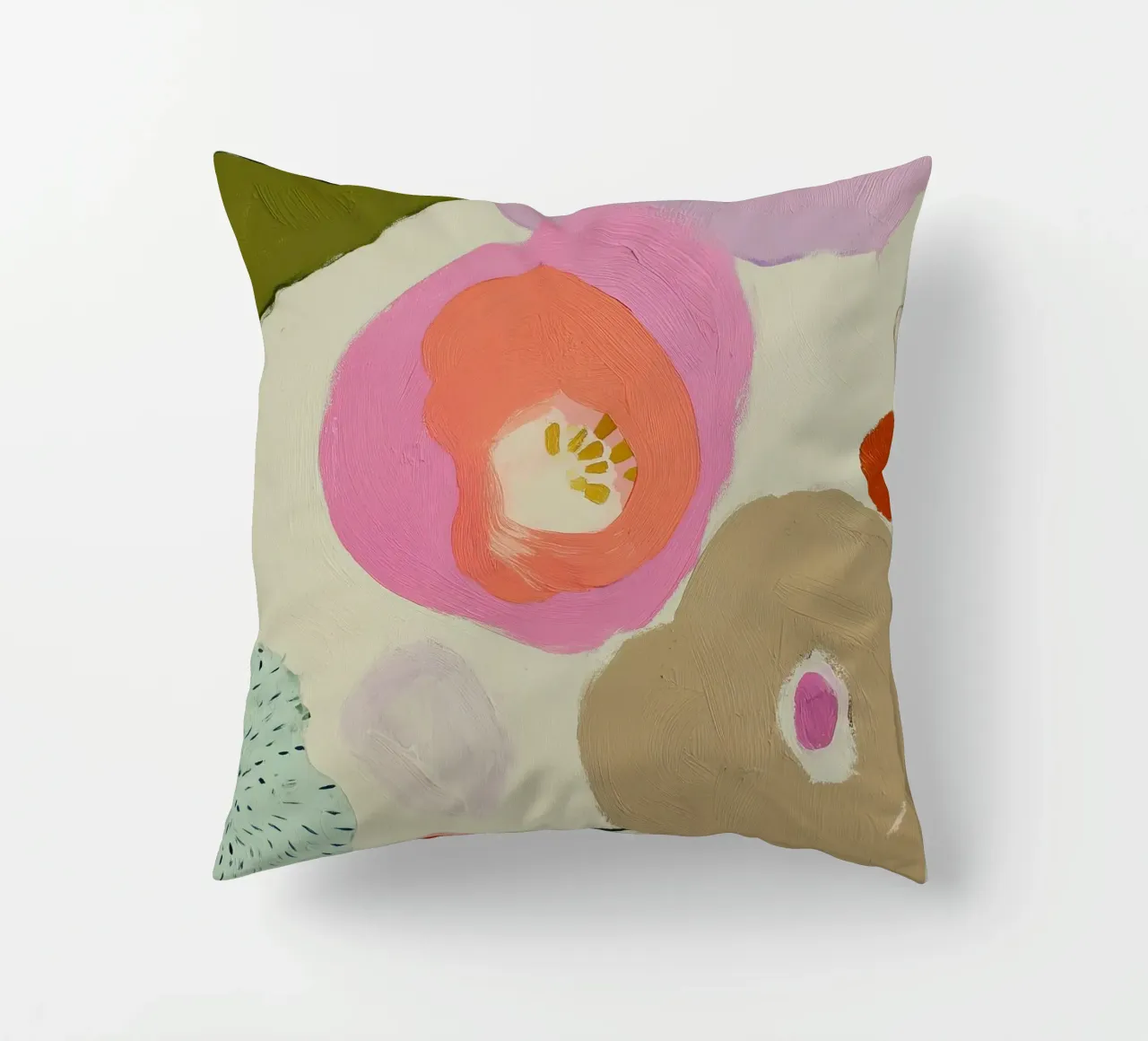 Abstract Floral Print, Retro Flower Print decorative cushion by Boheme