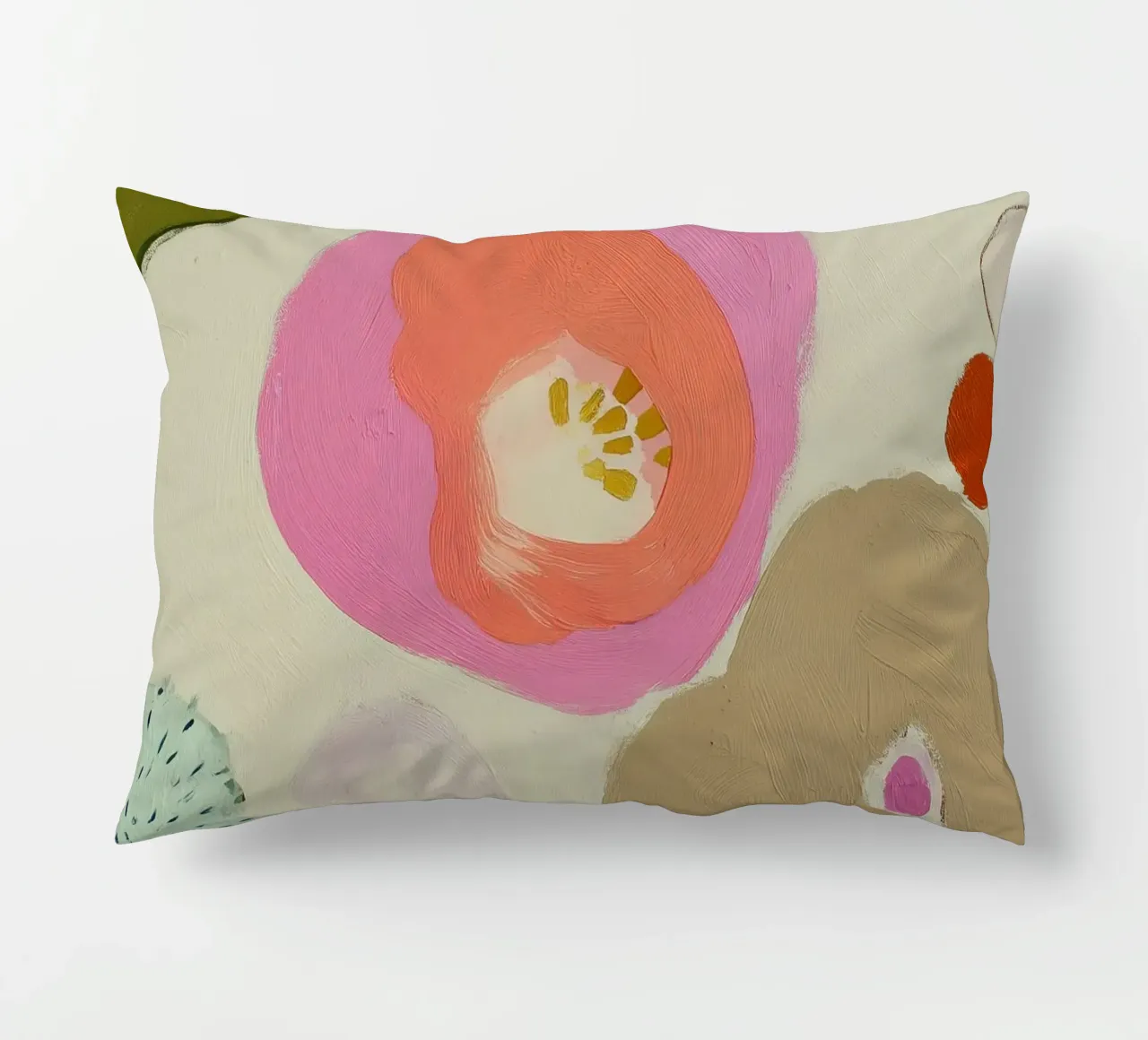 Abstract Floral Print, Retro Flower Print decorative cushion by Boheme