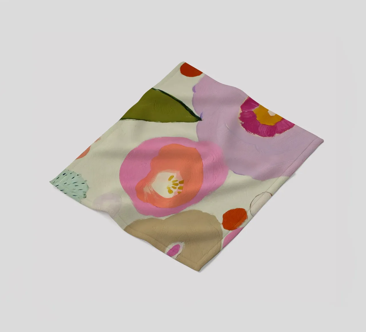 Abstracte bloemenprint, Retro bloemenprint fleecedeken van Boheme
