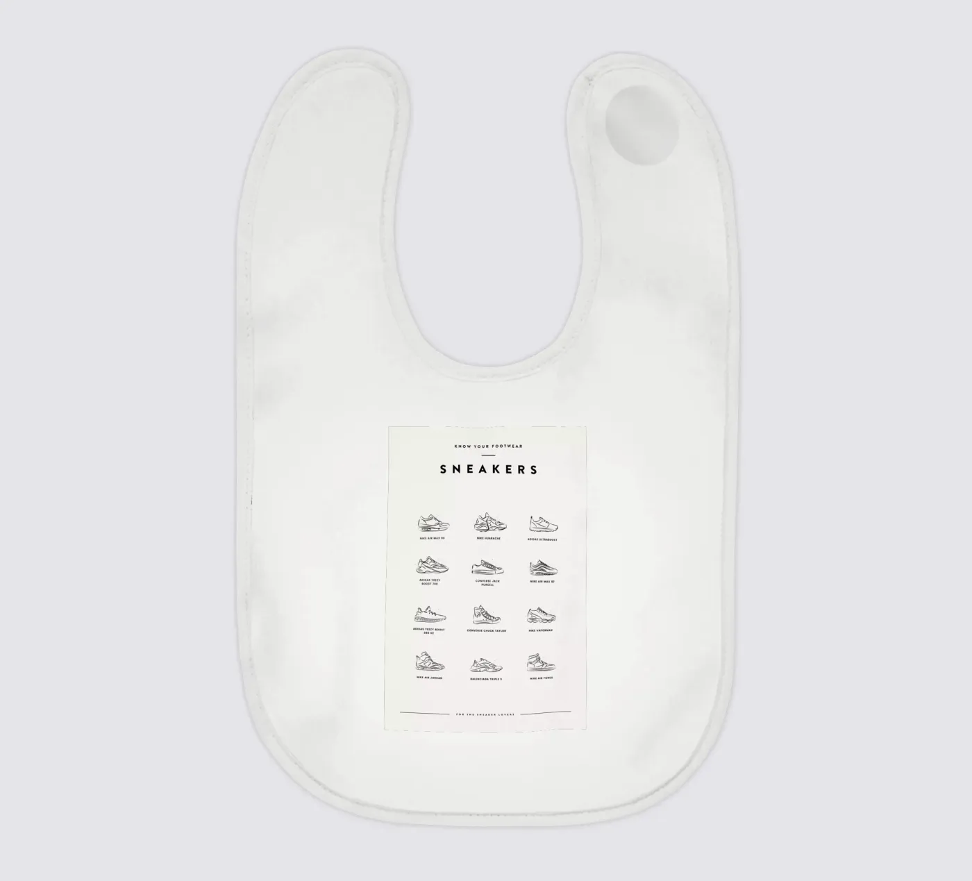Sneaker Chart 2 baby slabbetje van daylight design studio