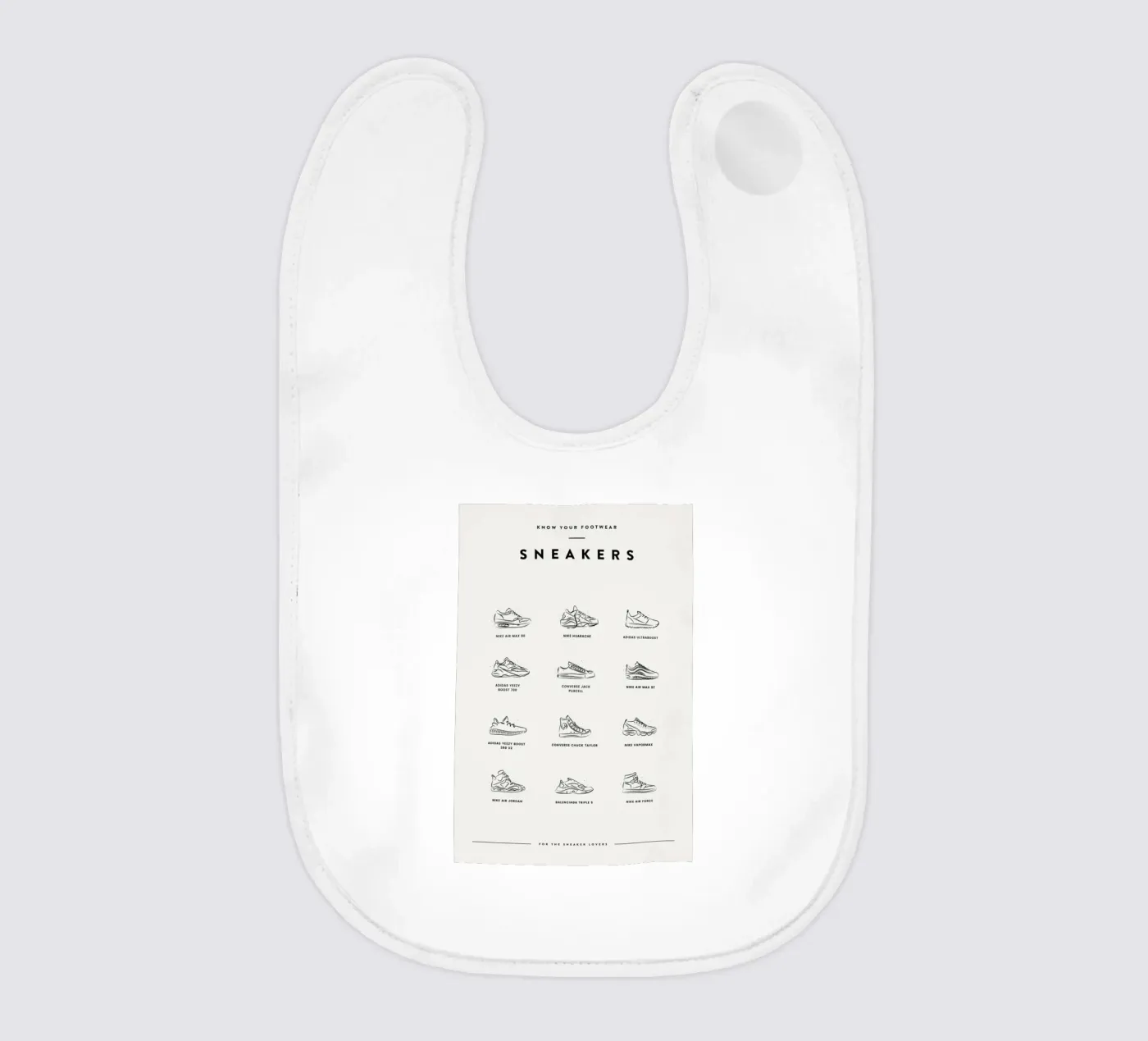 Sneaker Chart 2 baby slabbetje van daylight design studio