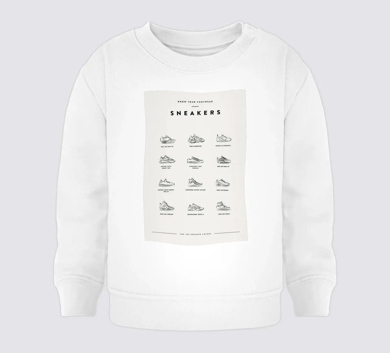 Sneaker Chart 2 felpa neonato da daylight design studio