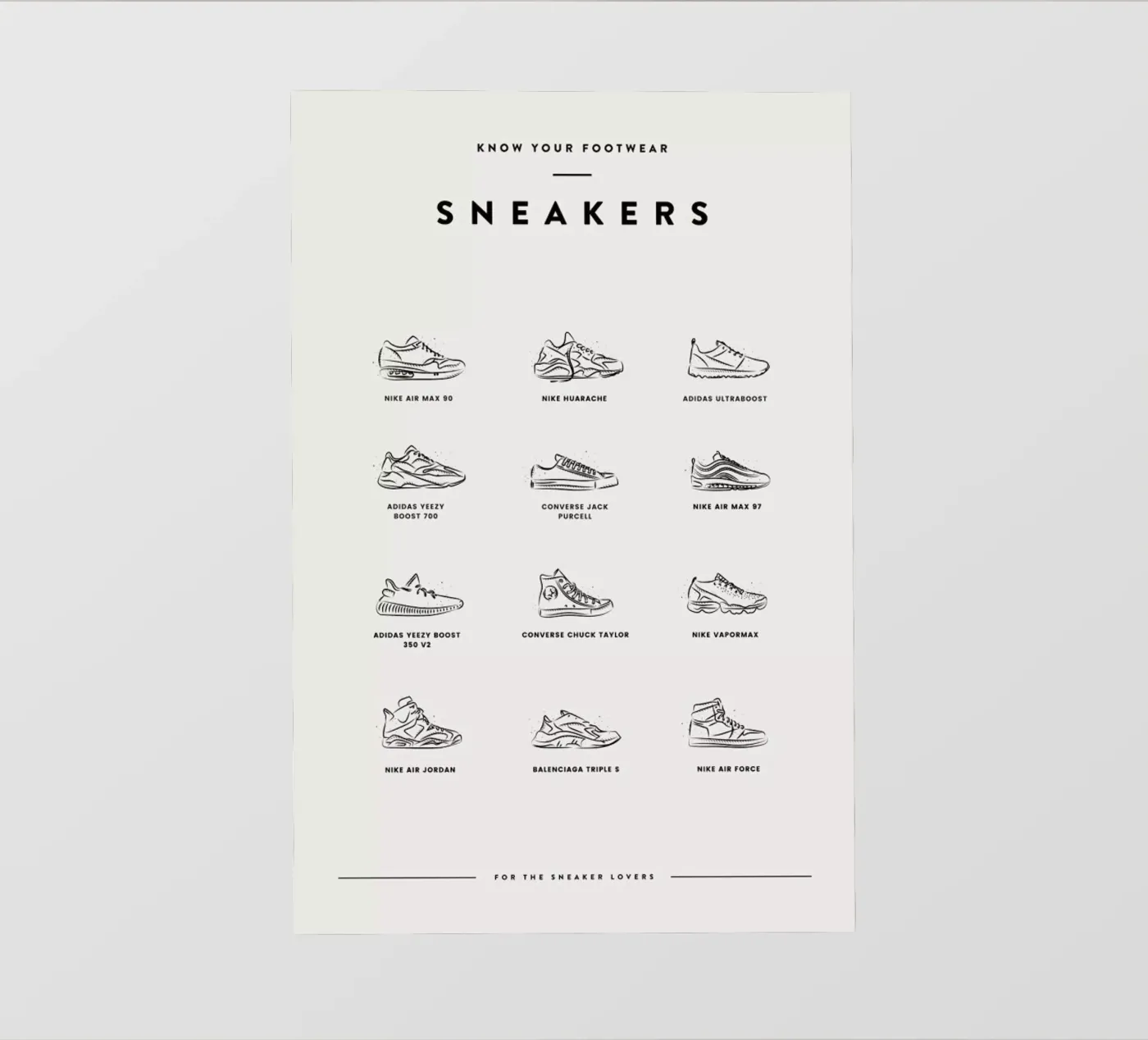 Sneaker Chart 2 pellicola backlit da daylight design studio