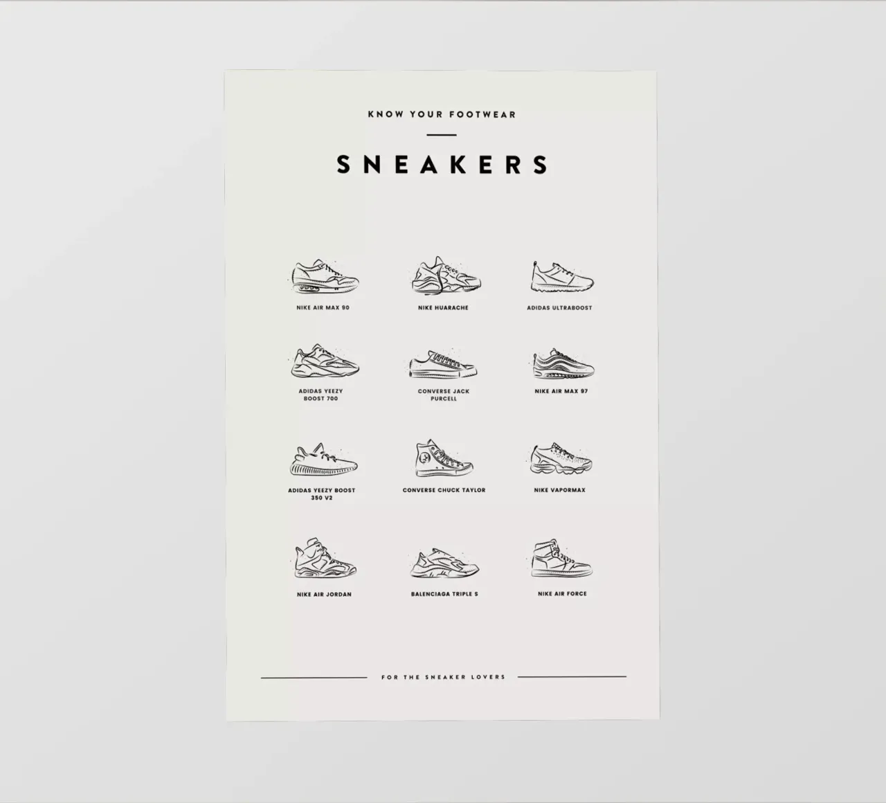 Sneaker Chart 2 telo in pvc da daylight design studio
