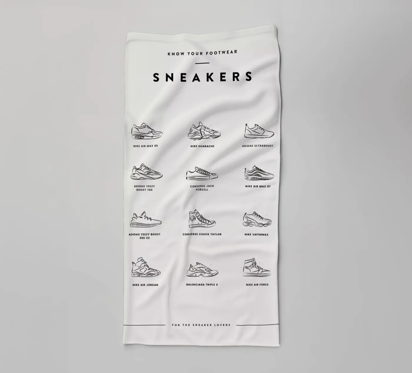 Sneaker Chart 2 badhanddoek van daylight design studio