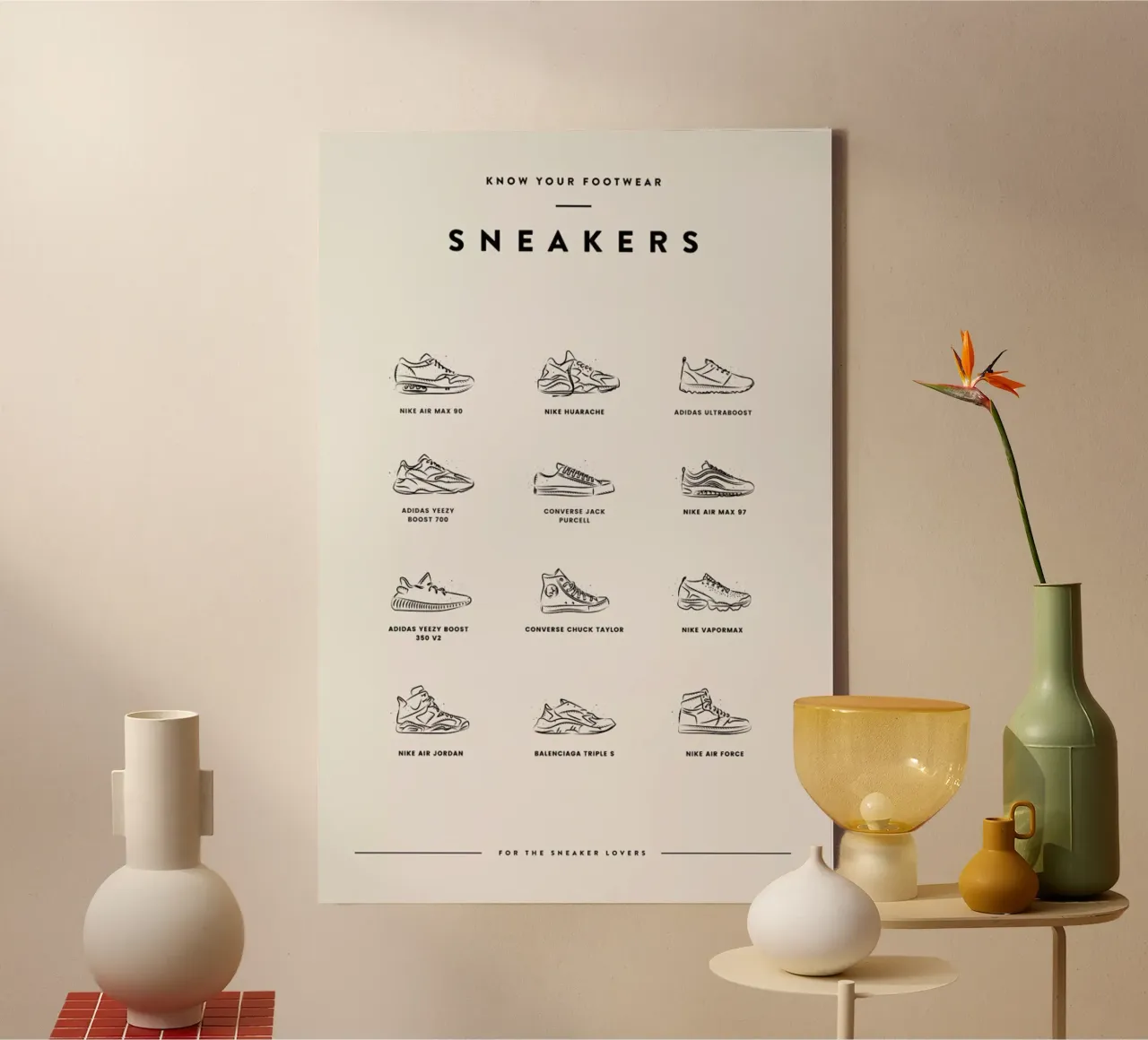 Sneaker Chart 2 tela con Cornice a cassetta da daylight design studio