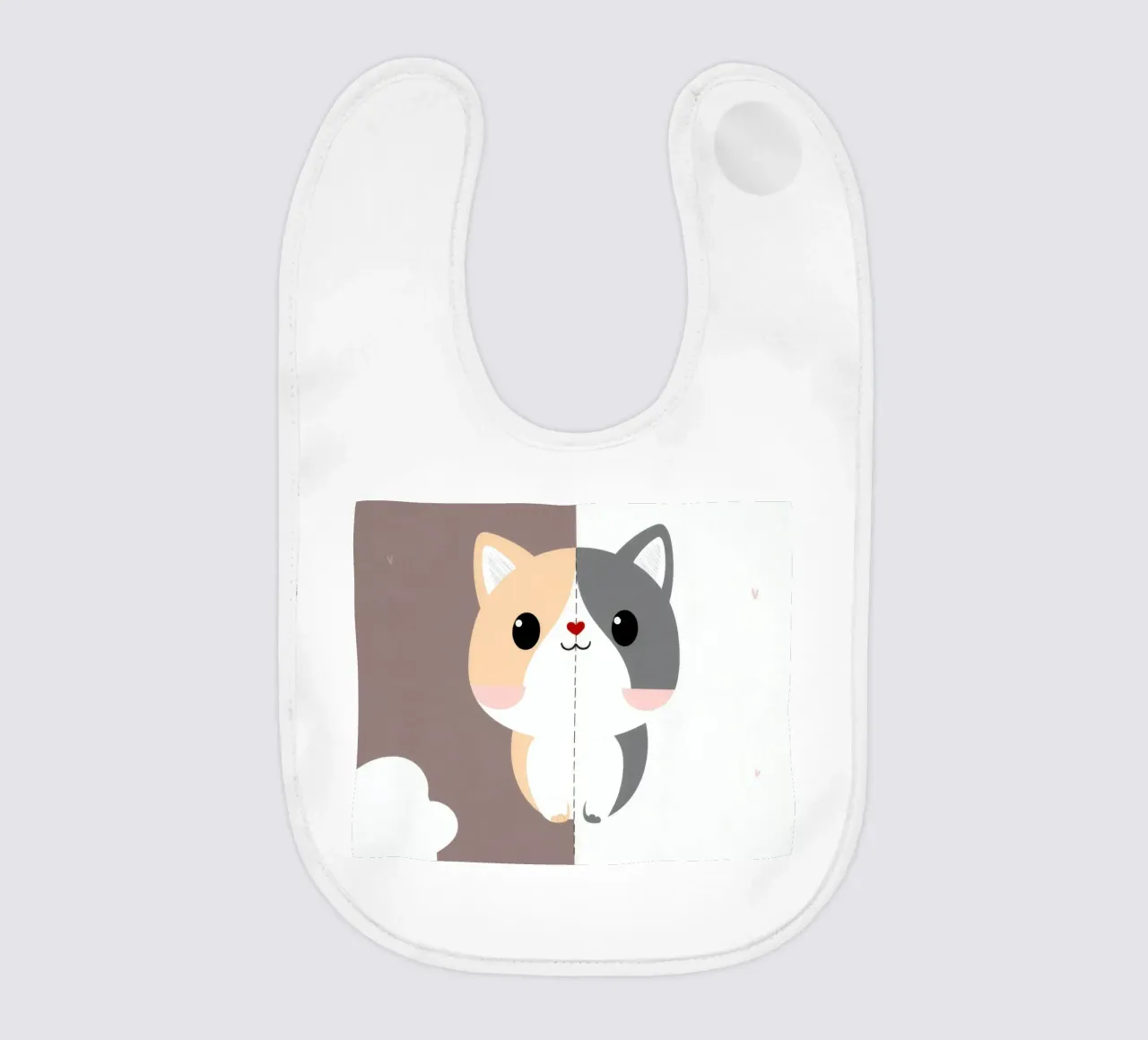 Simpatico gatto dei cartoni animati con design a colori divisi in uno stile giocoso bavaglino da DesignDoodle