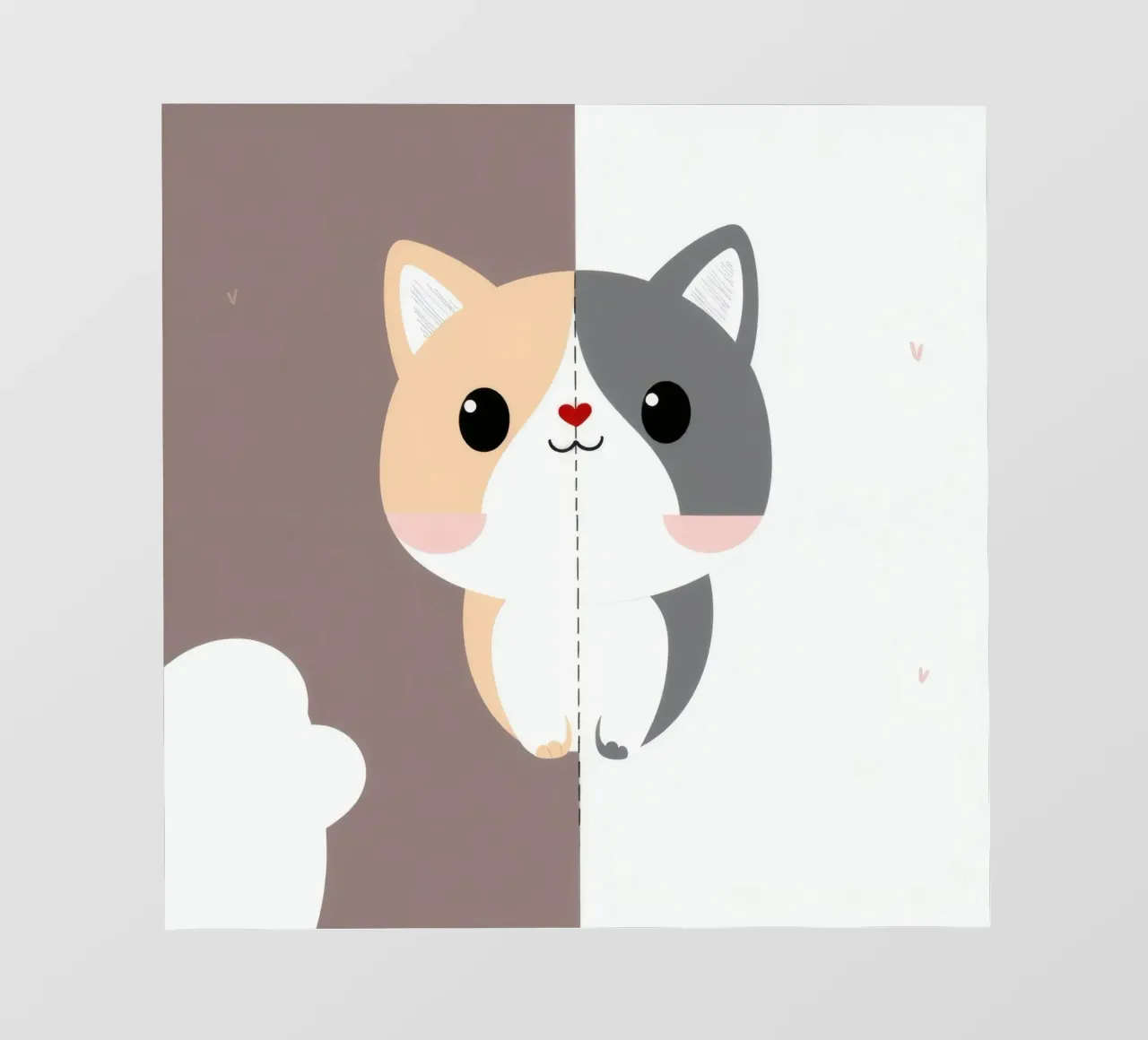 Simpatico gatto dei cartoni animati con design a colori divisi in uno stile giocoso pellicola backlit da DesignDoodle