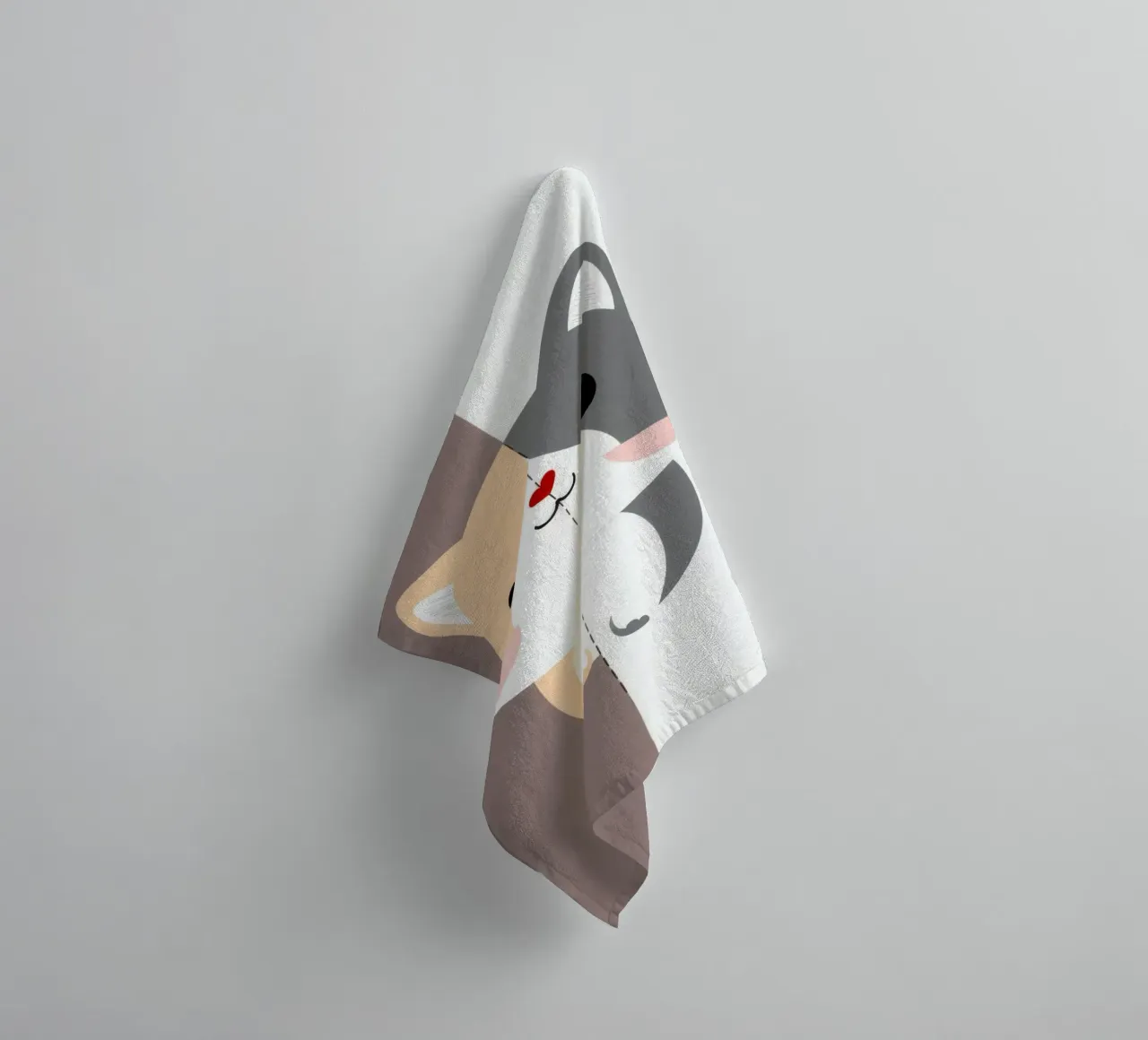 Simpatico gatto dei cartoni animati con design a colori divisi in uno stile giocoso asciugamano da bagno da DesignDoodle