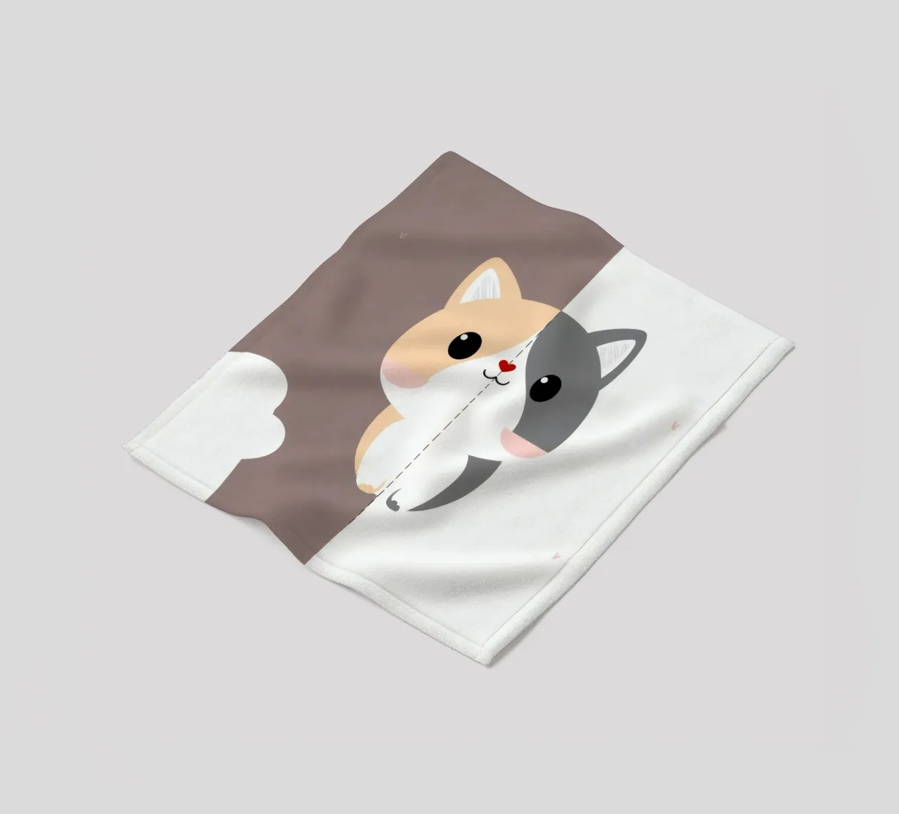 Simpatico gatto dei cartoni animati con design a colori divisi in uno stile giocoso coperta in pile da DesignDoodle