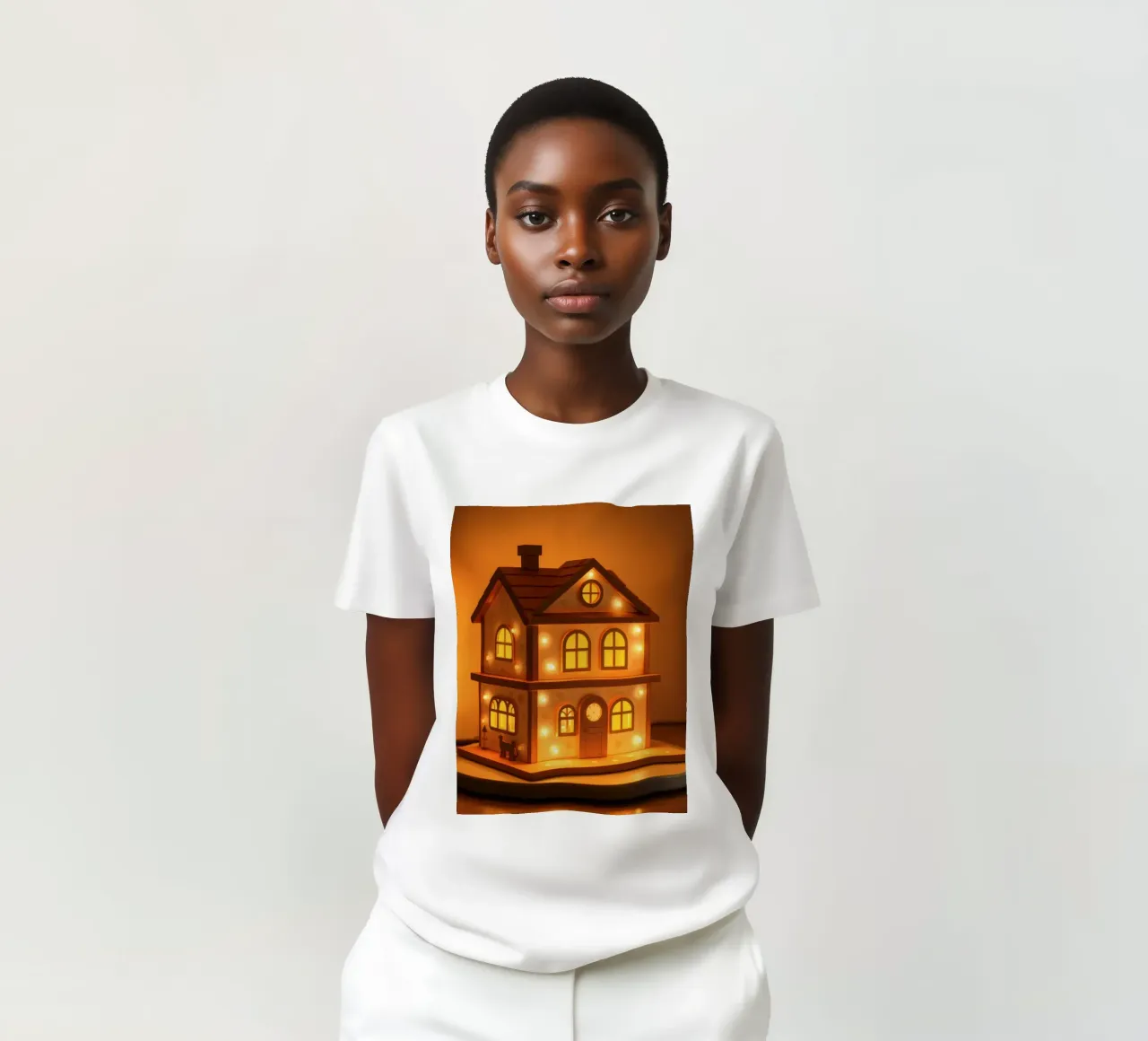 Lampada decorativa in legno con luci calde t-shirt da DesignDoodle