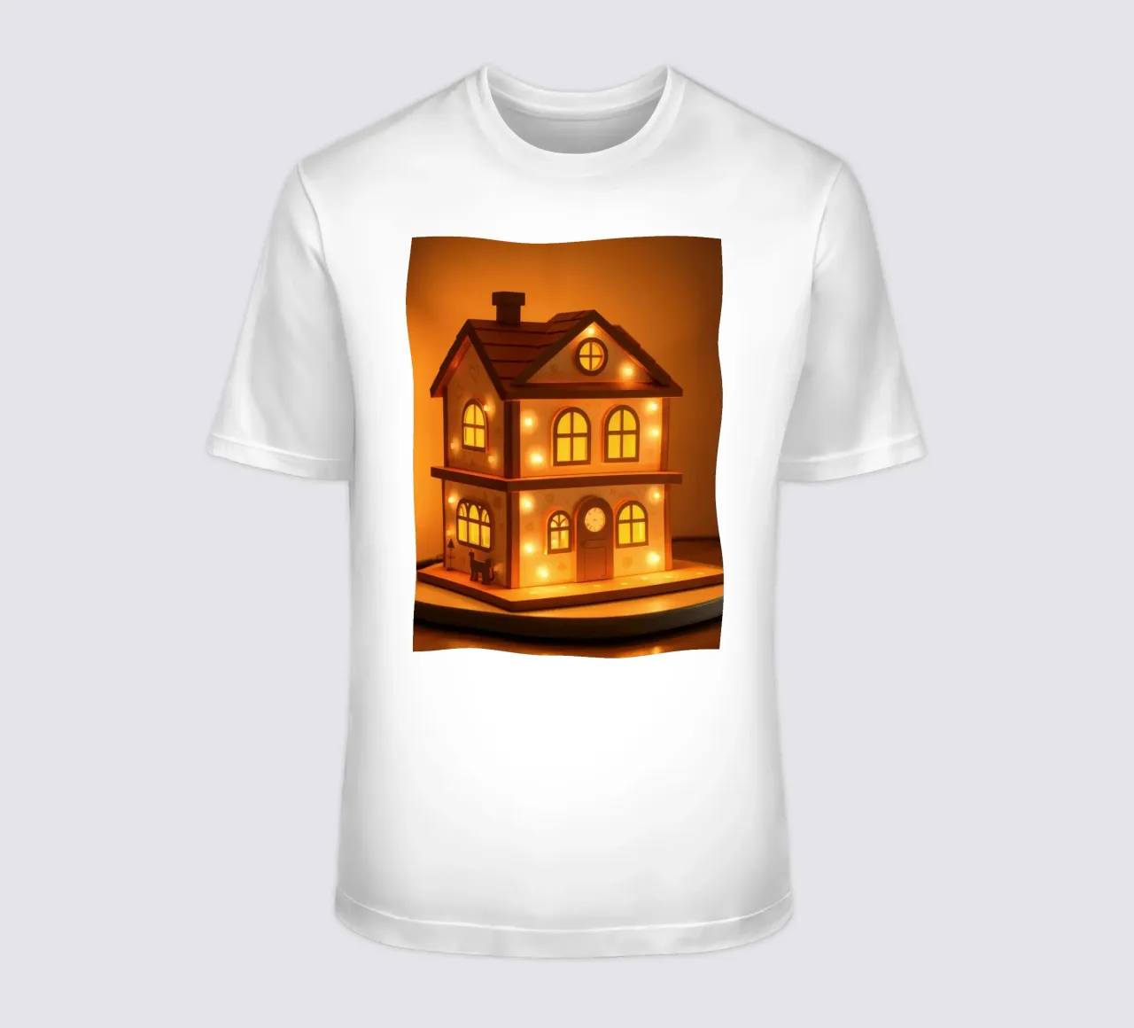 Lampada decorativa in legno con luci calde t-shirt da DesignDoodle