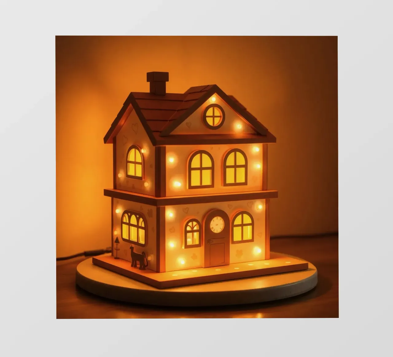 Lampada decorativa in legno con luci calde pellicola backlit da DesignDoodle