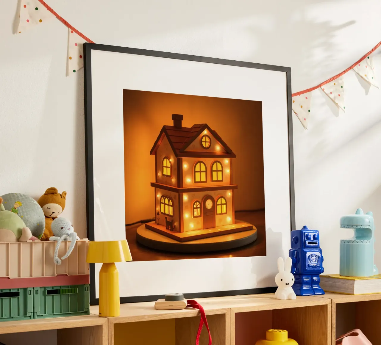 Lampada decorativa in legno con luci calde carta hahnemühle da DesignDoodle
