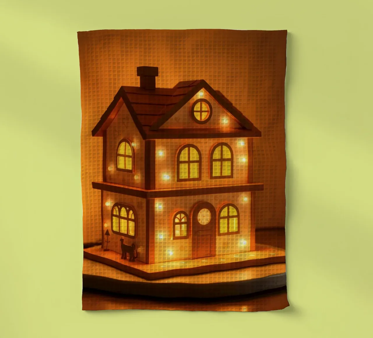 Lampada decorativa in legno con luci calde canovaccio da cucina da DesignDoodle