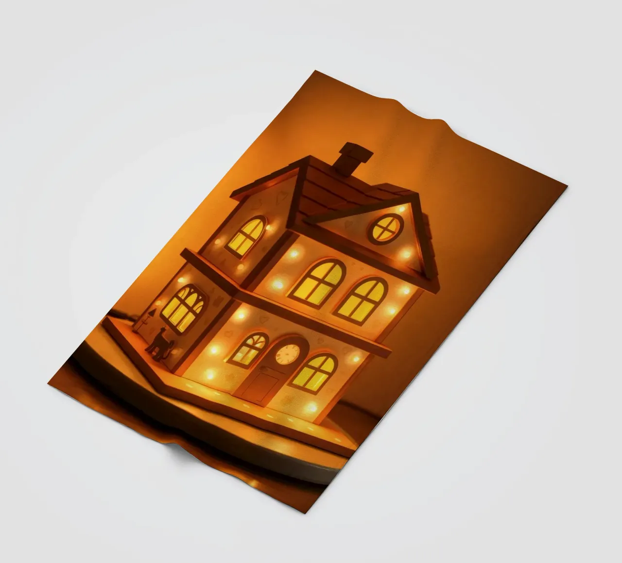 Lampada decorativa in legno con luci calde coperta in pile da DesignDoodle