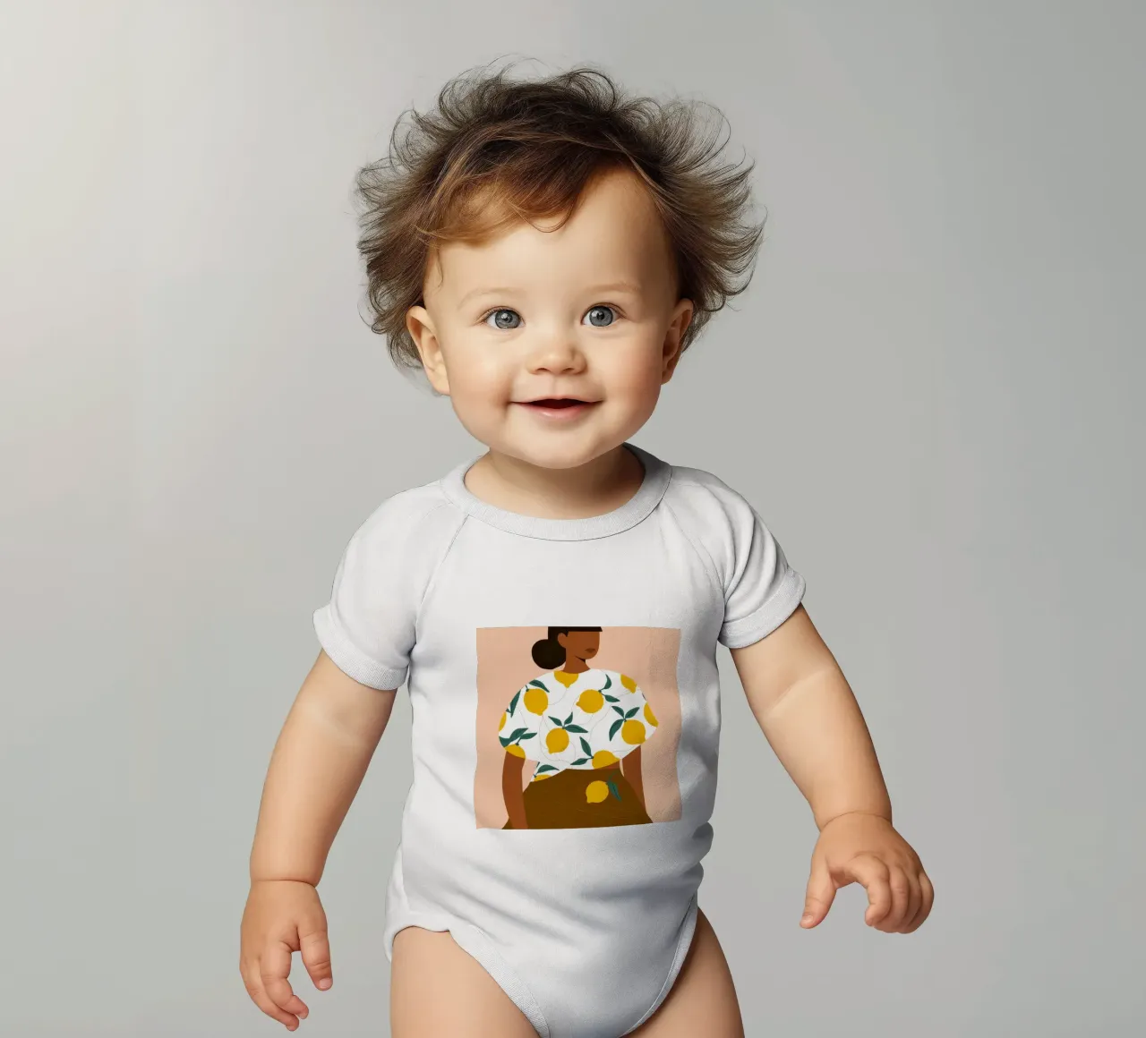 Botanical Tranquility short-sleeve baby romper by Twilight Muse