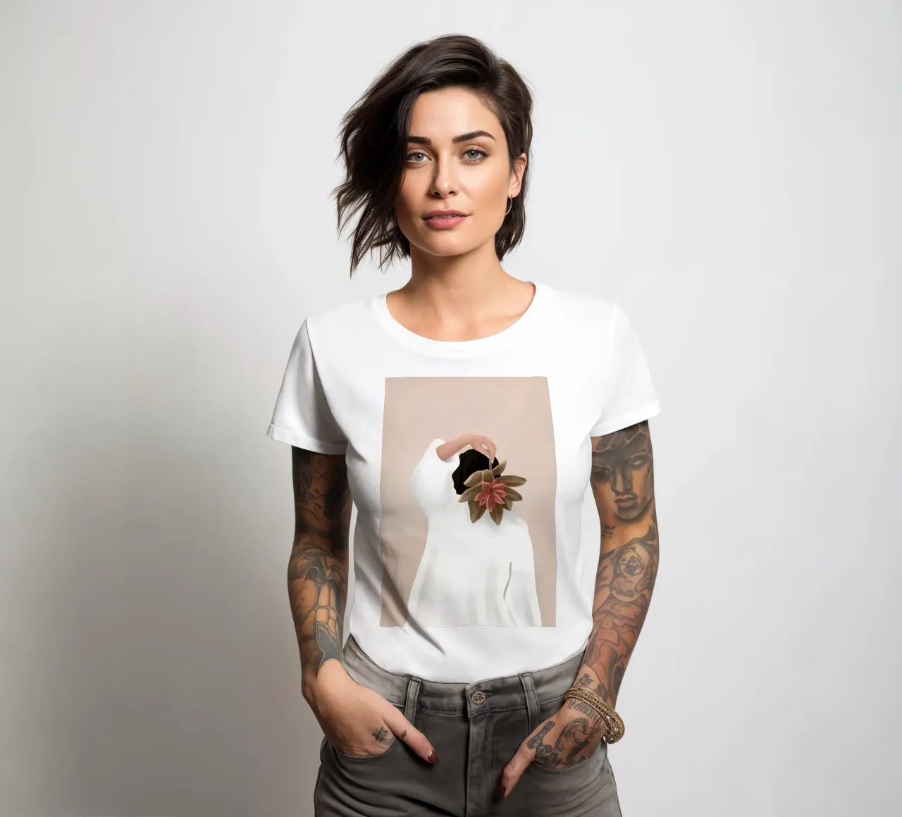 With a Flower women's fitted t-shirt by Flow Line