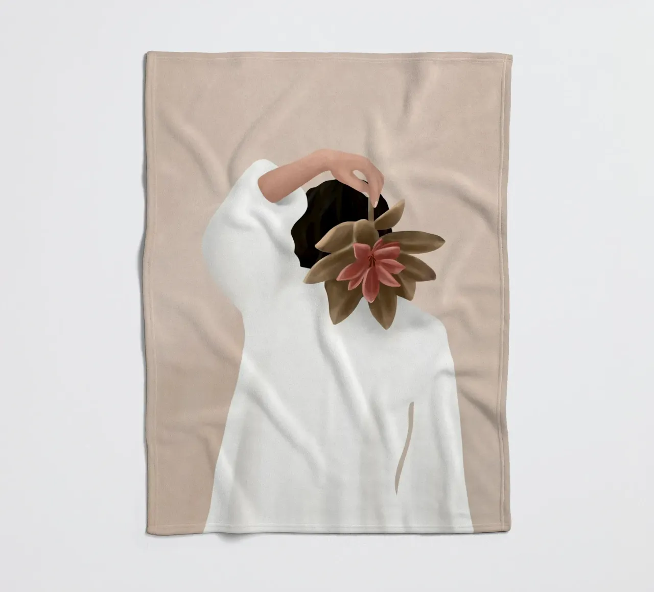 With a Flower fleece blanket by Flow Line