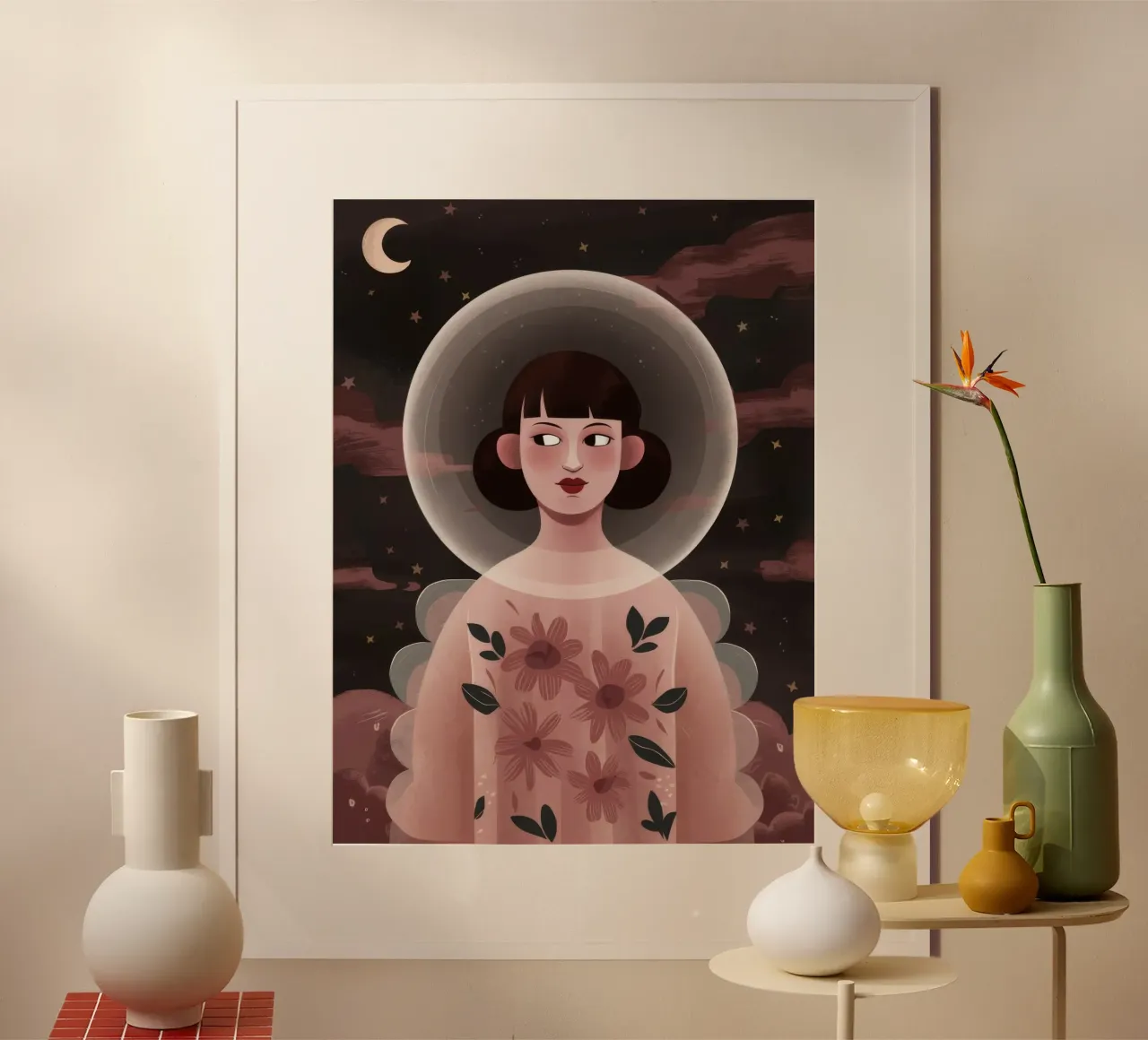 Radiosa fantasticheria al tramonto poster con telaio in plastica da Twilight Muse