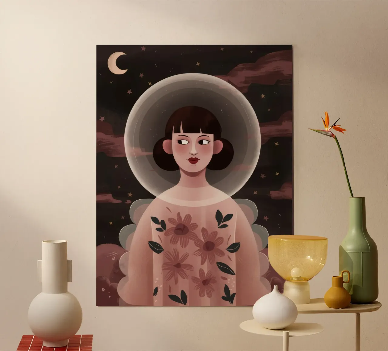 Radiosa fantasticheria al tramonto poster con telaio in plastica da Twilight Muse