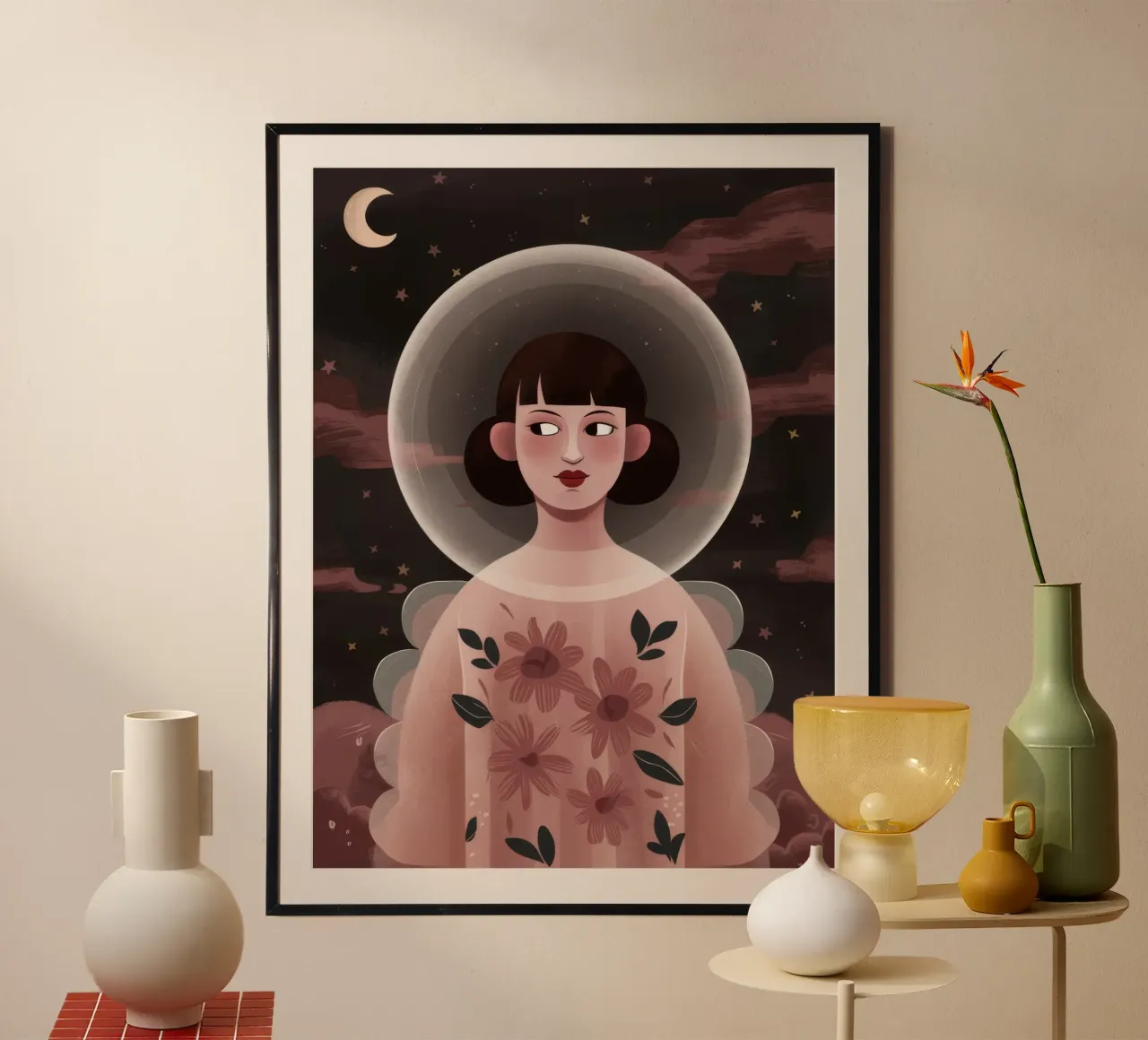 Radiosa fantasticheria al tramonto poster con telaio in plastica da Twilight Muse