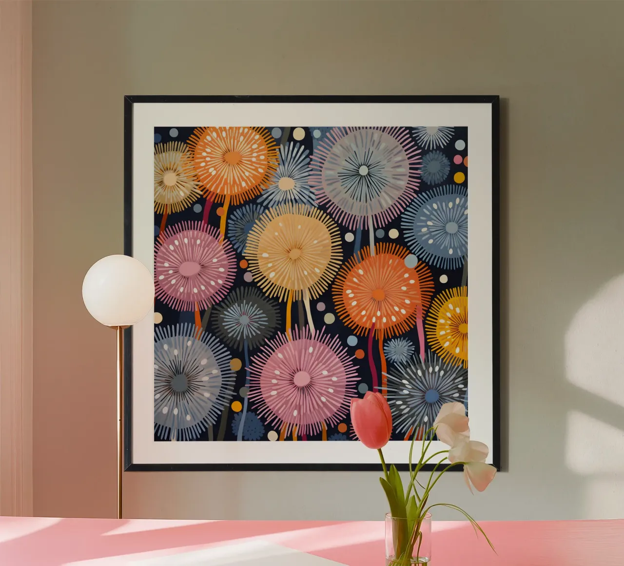Denti di leone che scoppiano poster da Botanical Pattern House