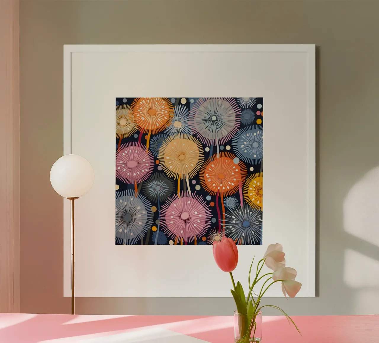 Denti di leone che scoppiano poster da Botanical Pattern House
