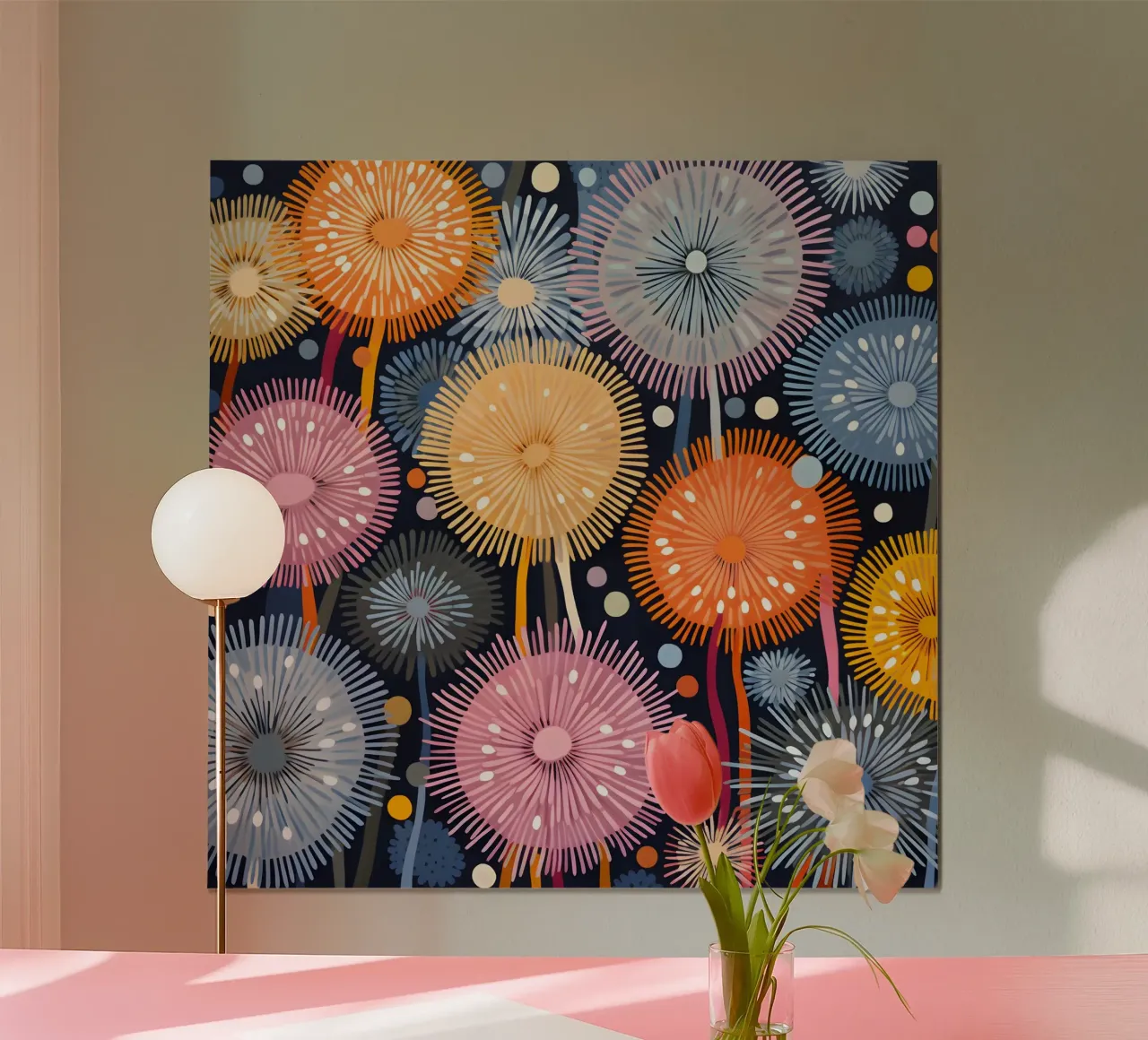 Denti di leone che scoppiano poster da Botanical Pattern House