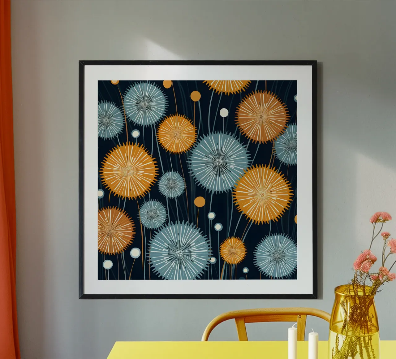 Denti di leone che scoppiano poster da Botanical Pattern House