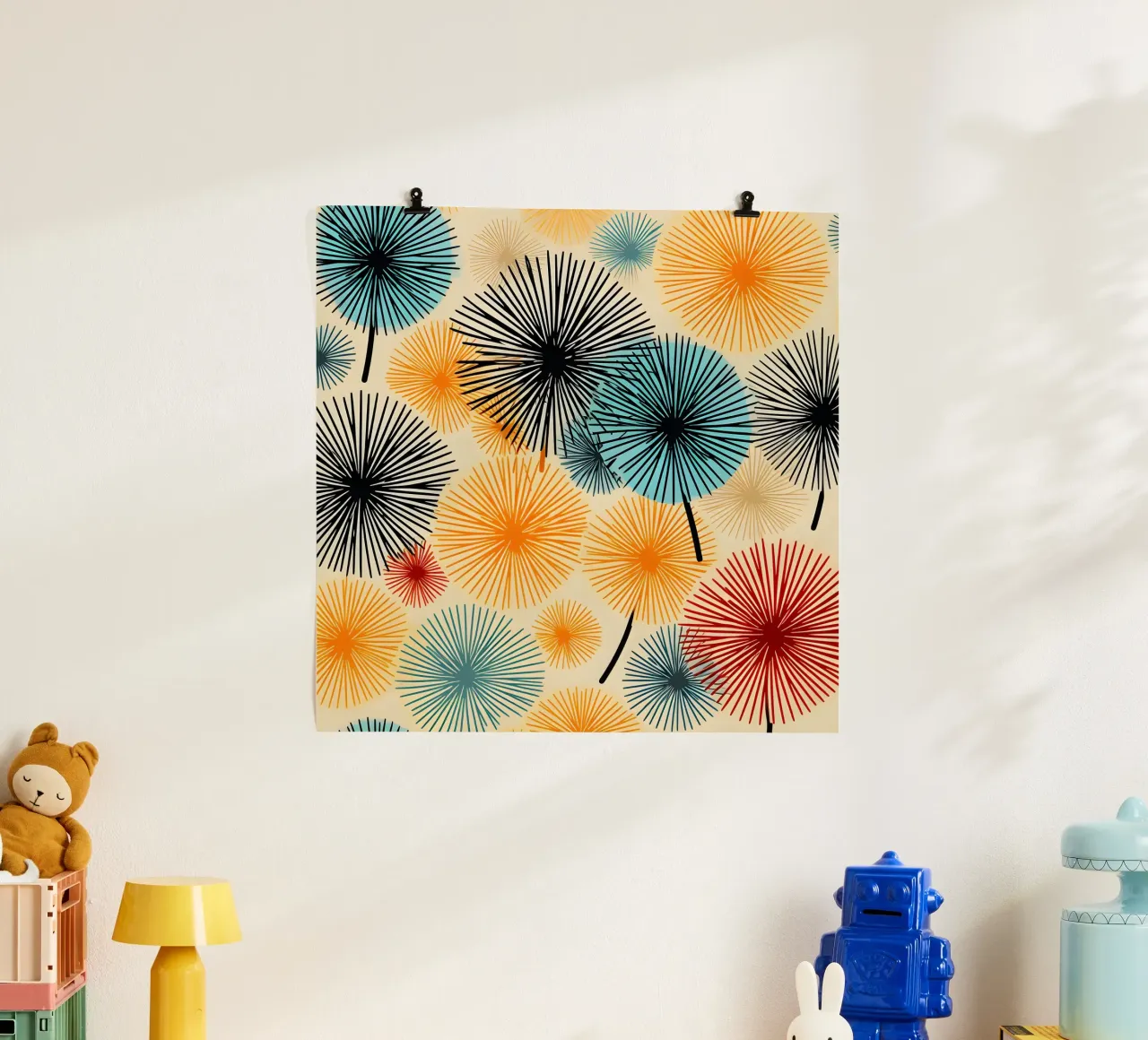 Denti di leone che scoppiano poster da Botanical Pattern House