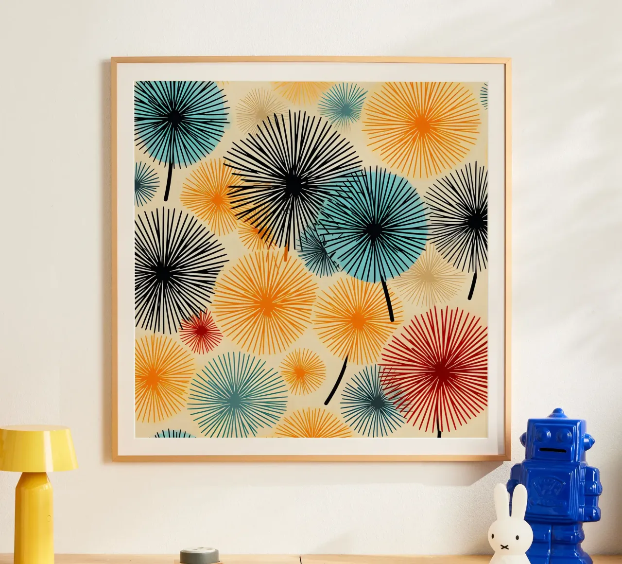 Denti di leone che scoppiano poster da Botanical Pattern House