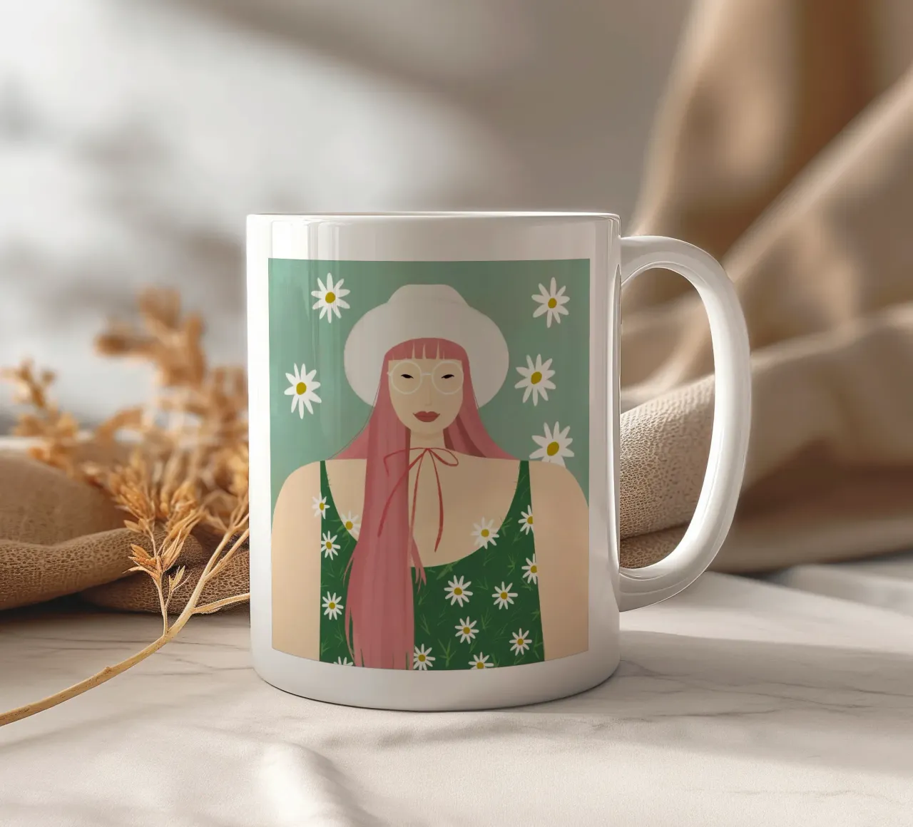 Eleganza estiva in fiore tazza in ceramica da Twilight Muse