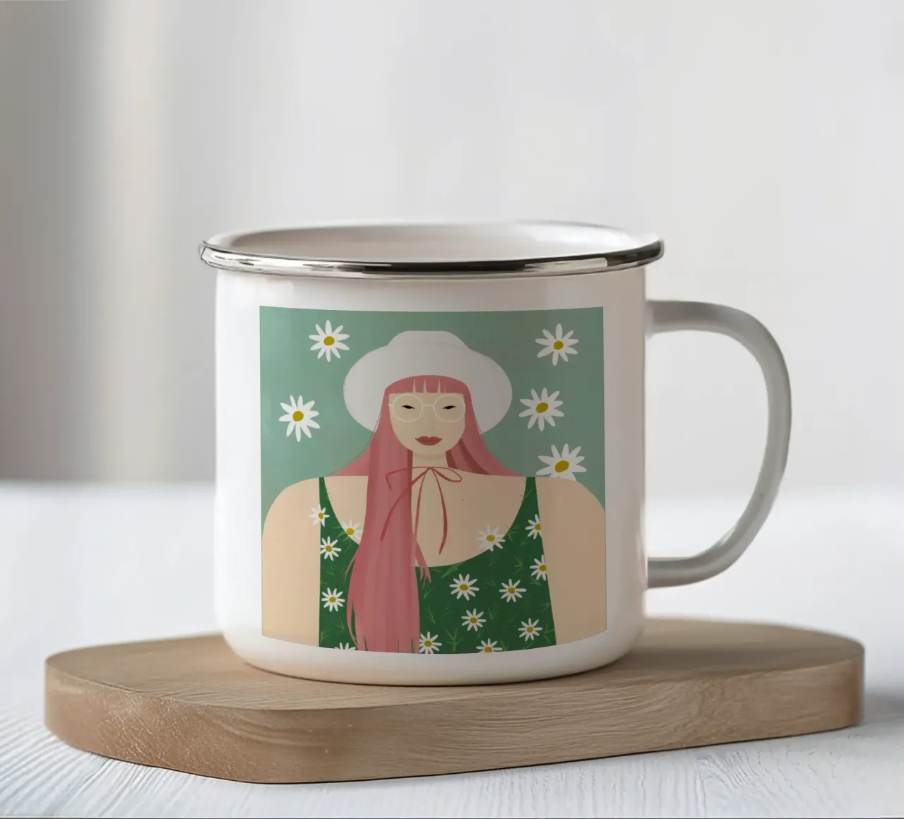 Eleganza estiva in fiore tazza in smalto da Twilight Muse