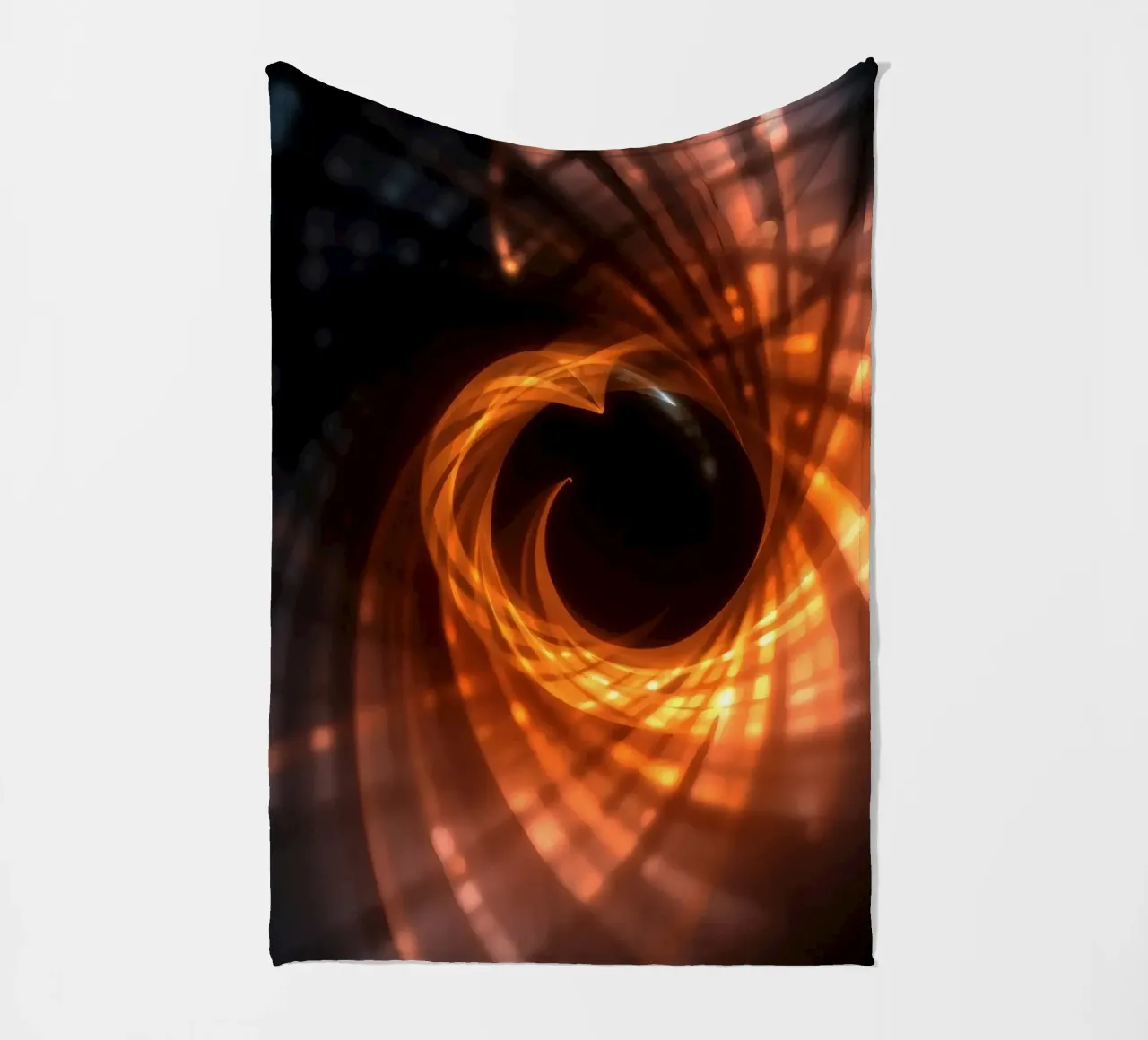 I motivi vorticosi di arancione e nero creano un'arte astratta. coperta in pile da DesignDoodle