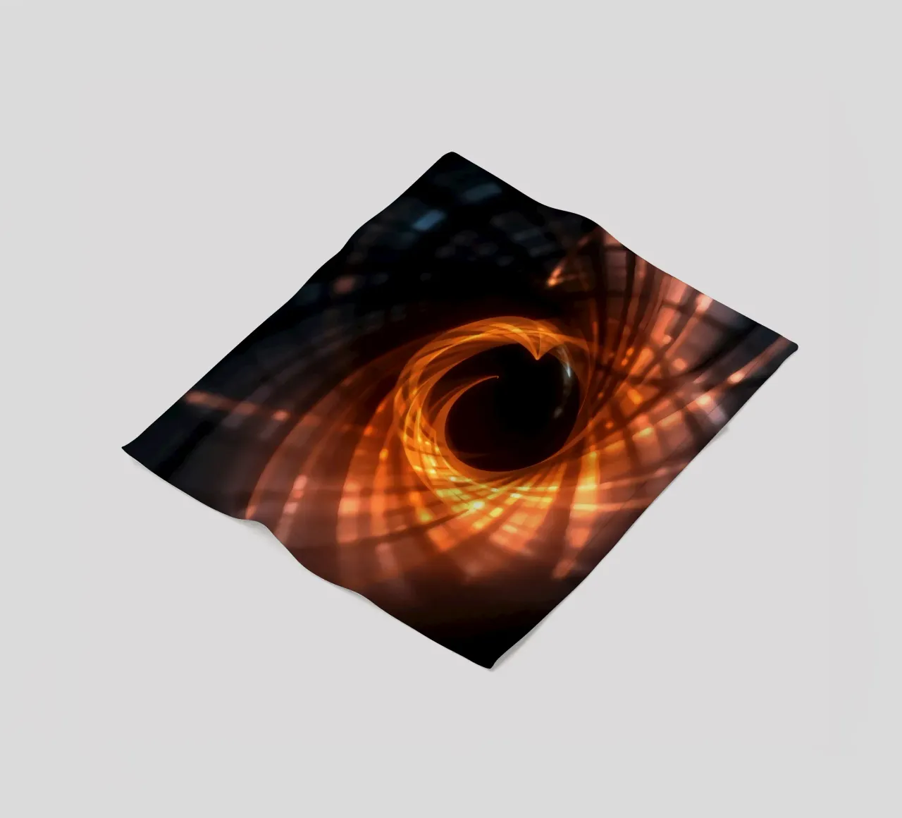 I motivi vorticosi di arancione e nero creano un'arte astratta. coperta in pile da DesignDoodle