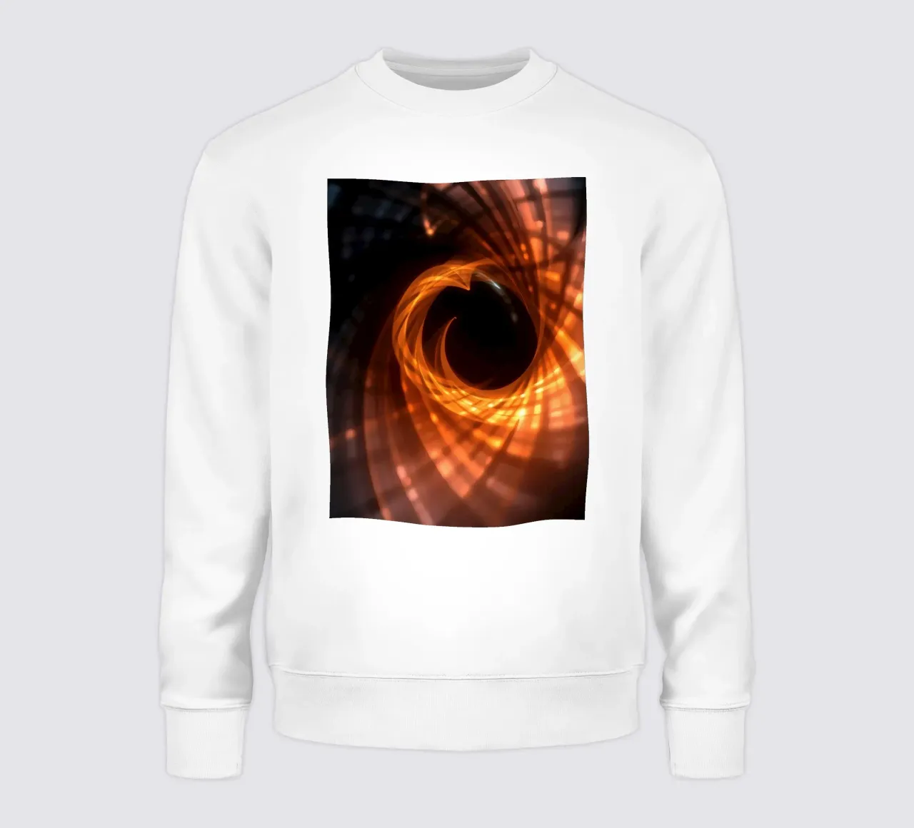 Wervelende patronen van oranje en zwart creëren een abstracte kunst sweatshirt van DesignDoodle