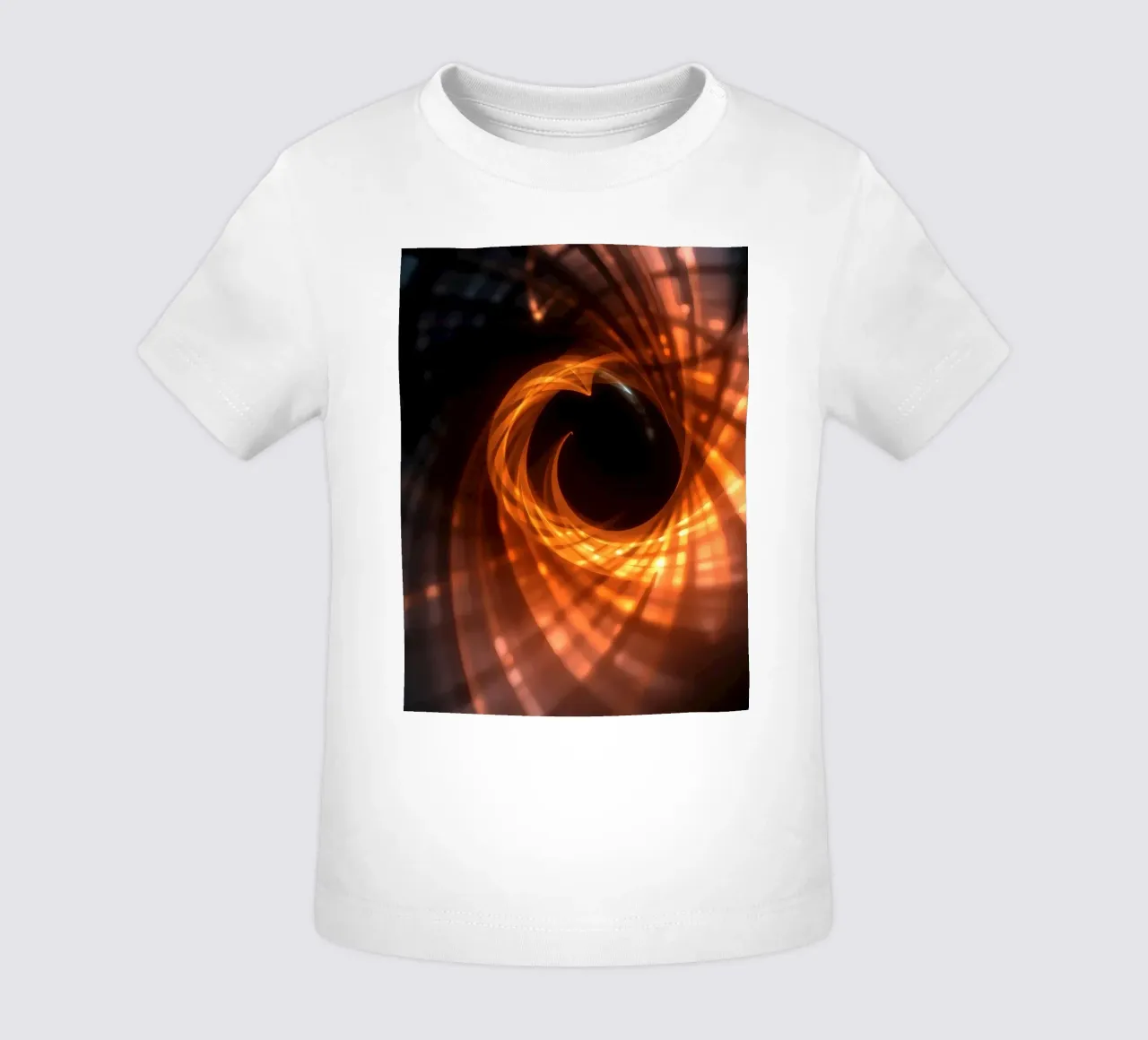 I motivi vorticosi di arancione e nero creano un'arte astratta. maglietta neonato da DesignDoodle