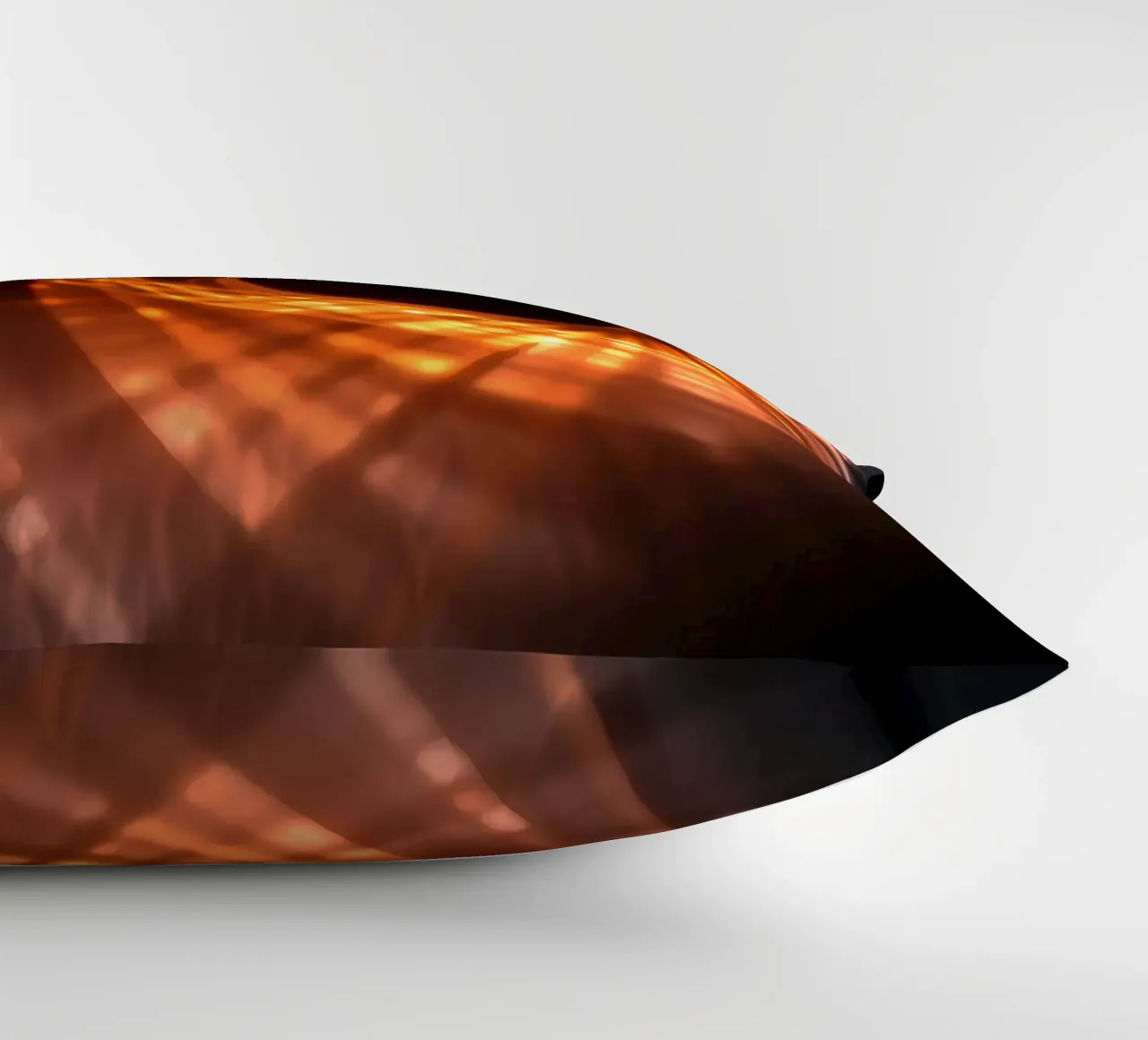 Swirling patterns of orange and black create an abstract art decorative cushion by DesignDoodle